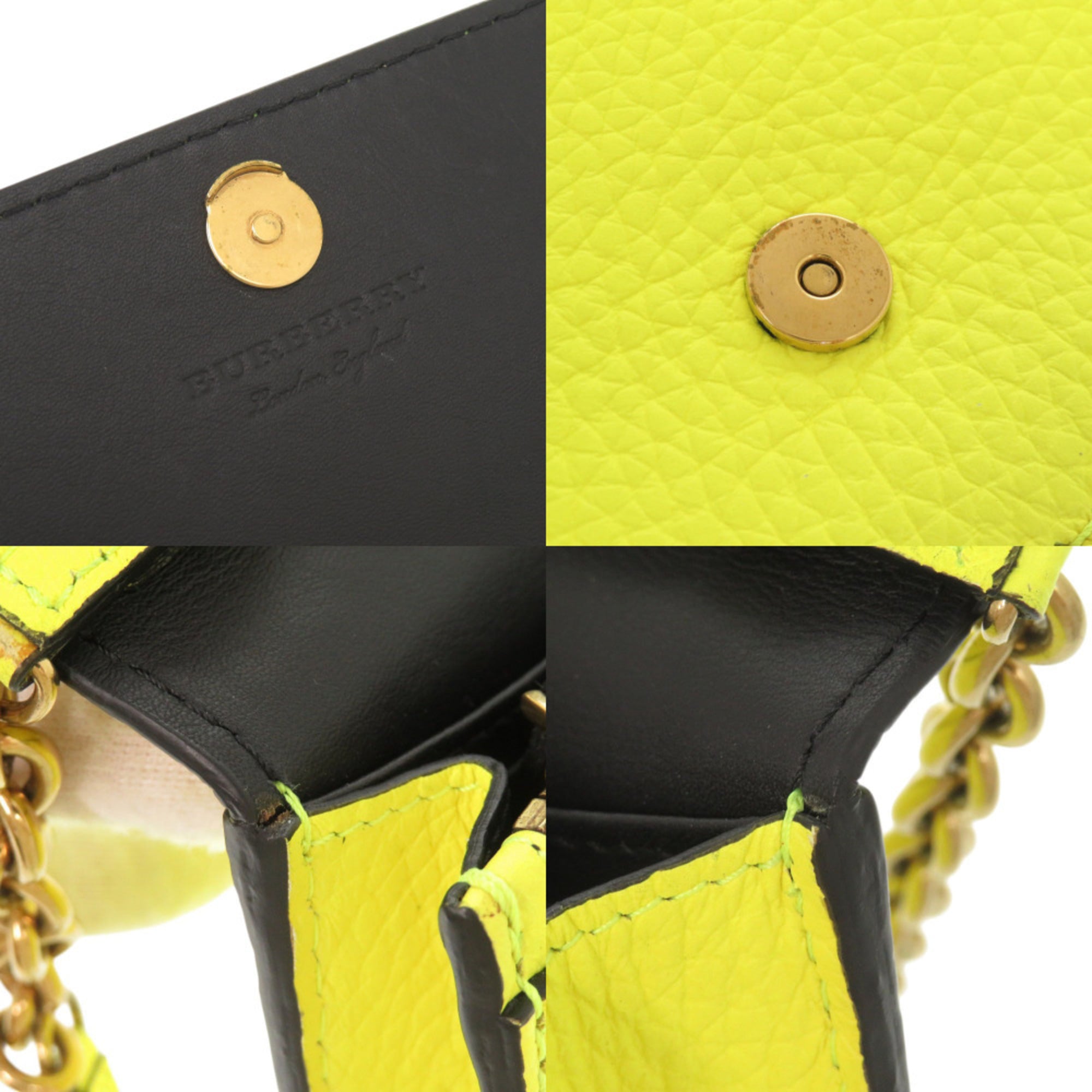 Burberry Yellow Leather Shoulder Bag (Pre-Owned)