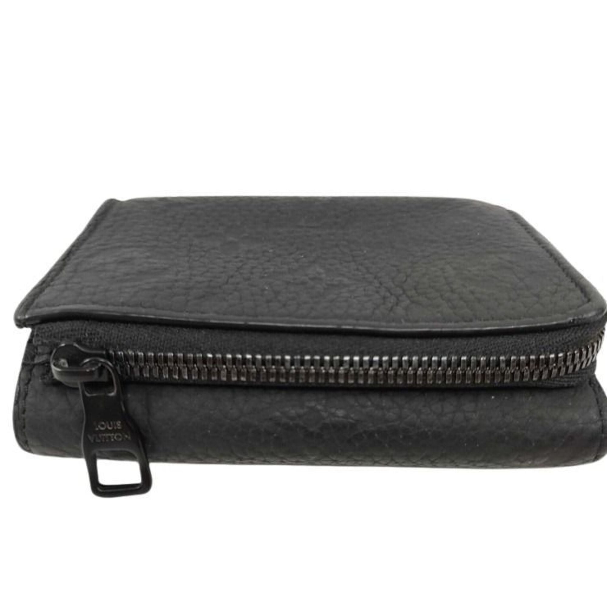 Louis Vuitton Black Leather Wallet (Tri-Fold) (Pre-Owned)