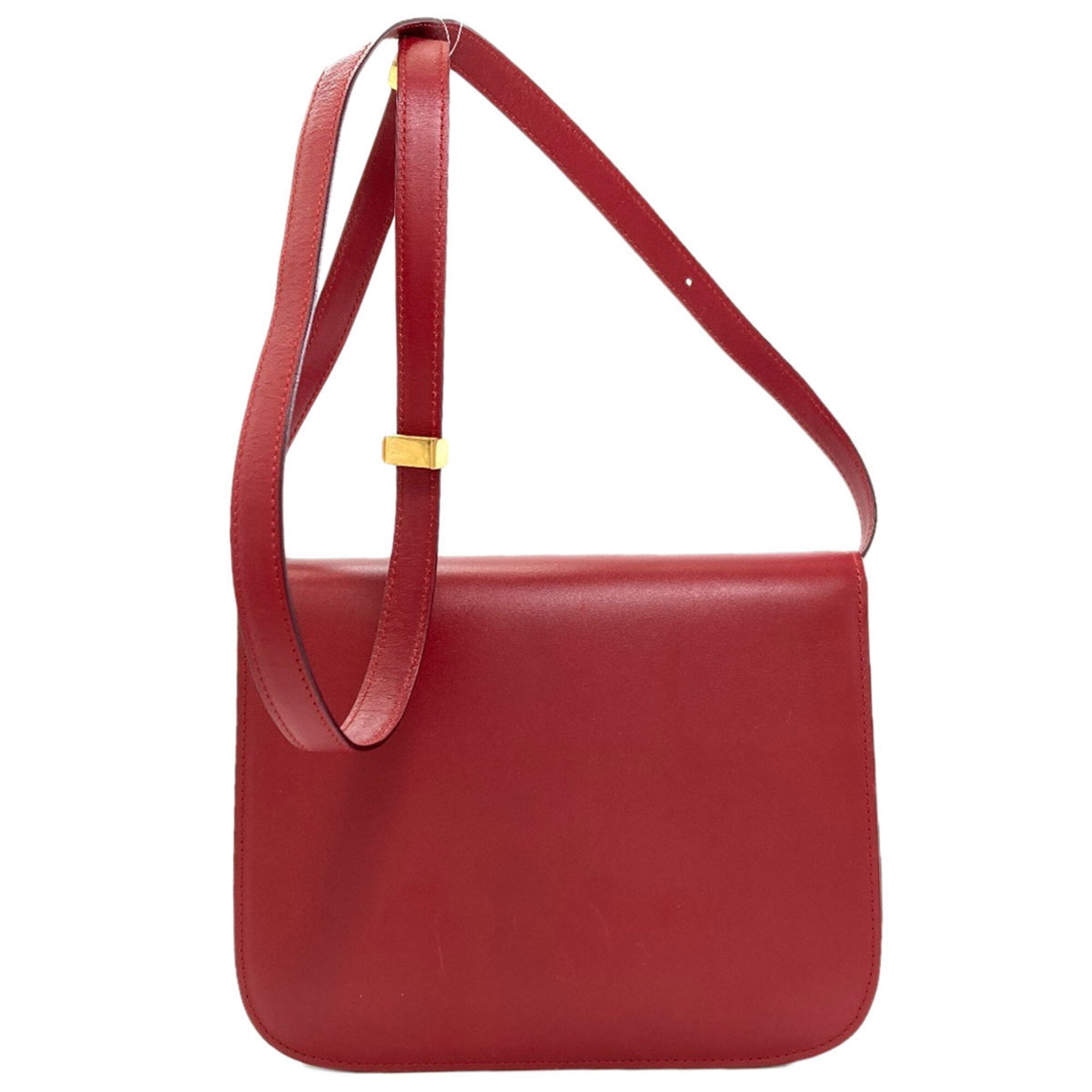 Celine Red Color Leather Shoulder Bag (Pre-Owned)