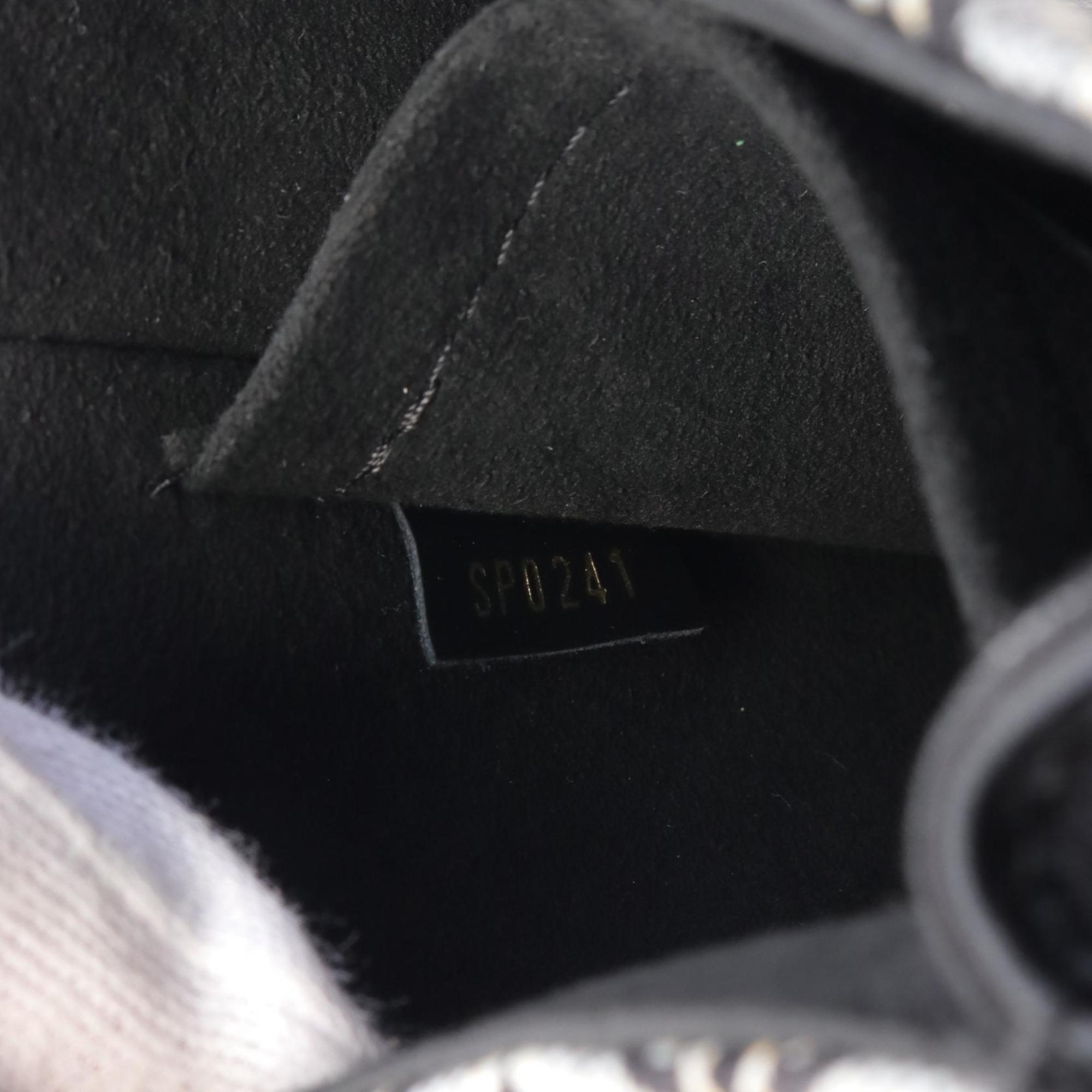 Louis Vuitton Black Gray Monogram White Canvas Leather Handbag (Pre-Owned)