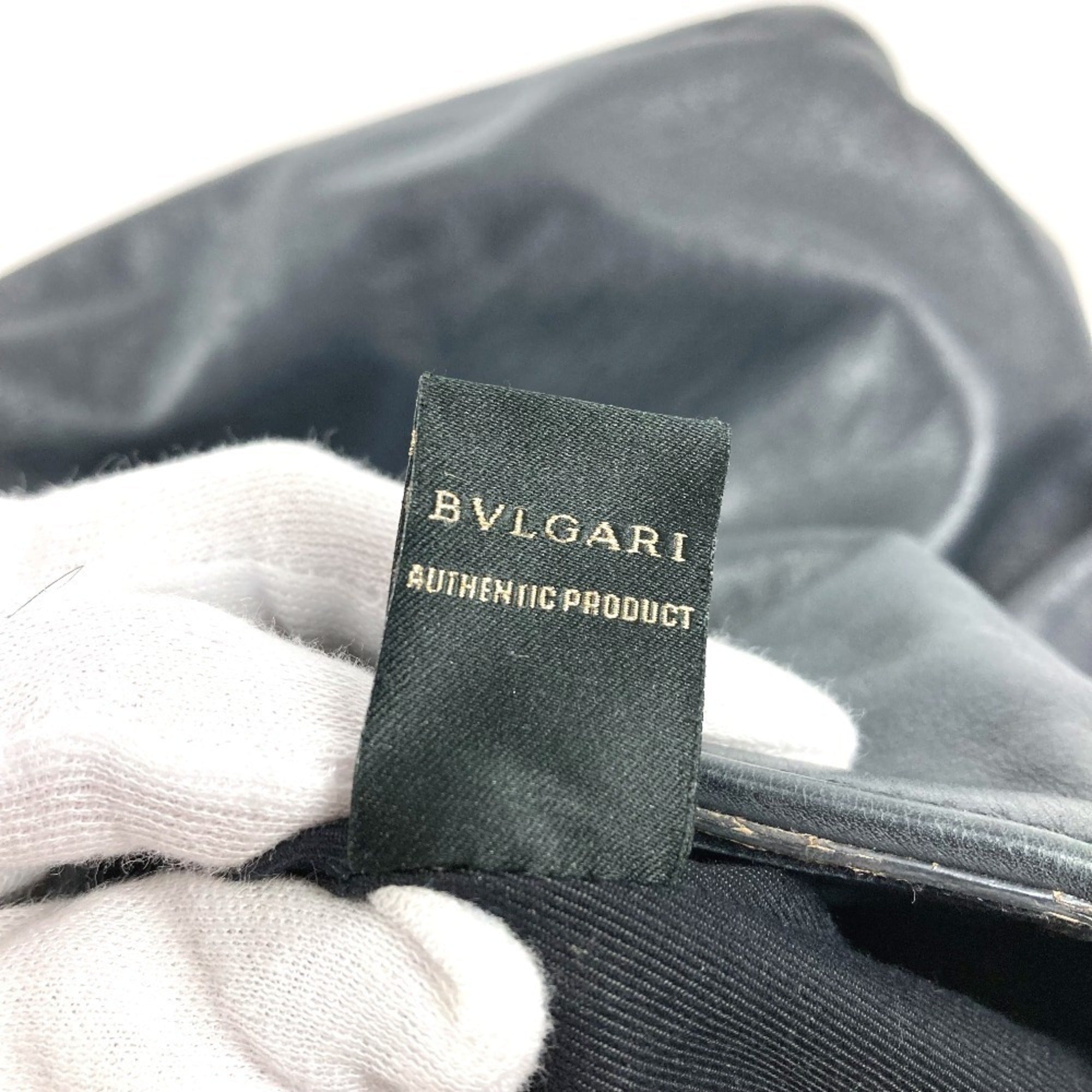 Bvlgari B.Zero1 Navy Leather Shoulder Bag Tote Bag (Pre-Owned)