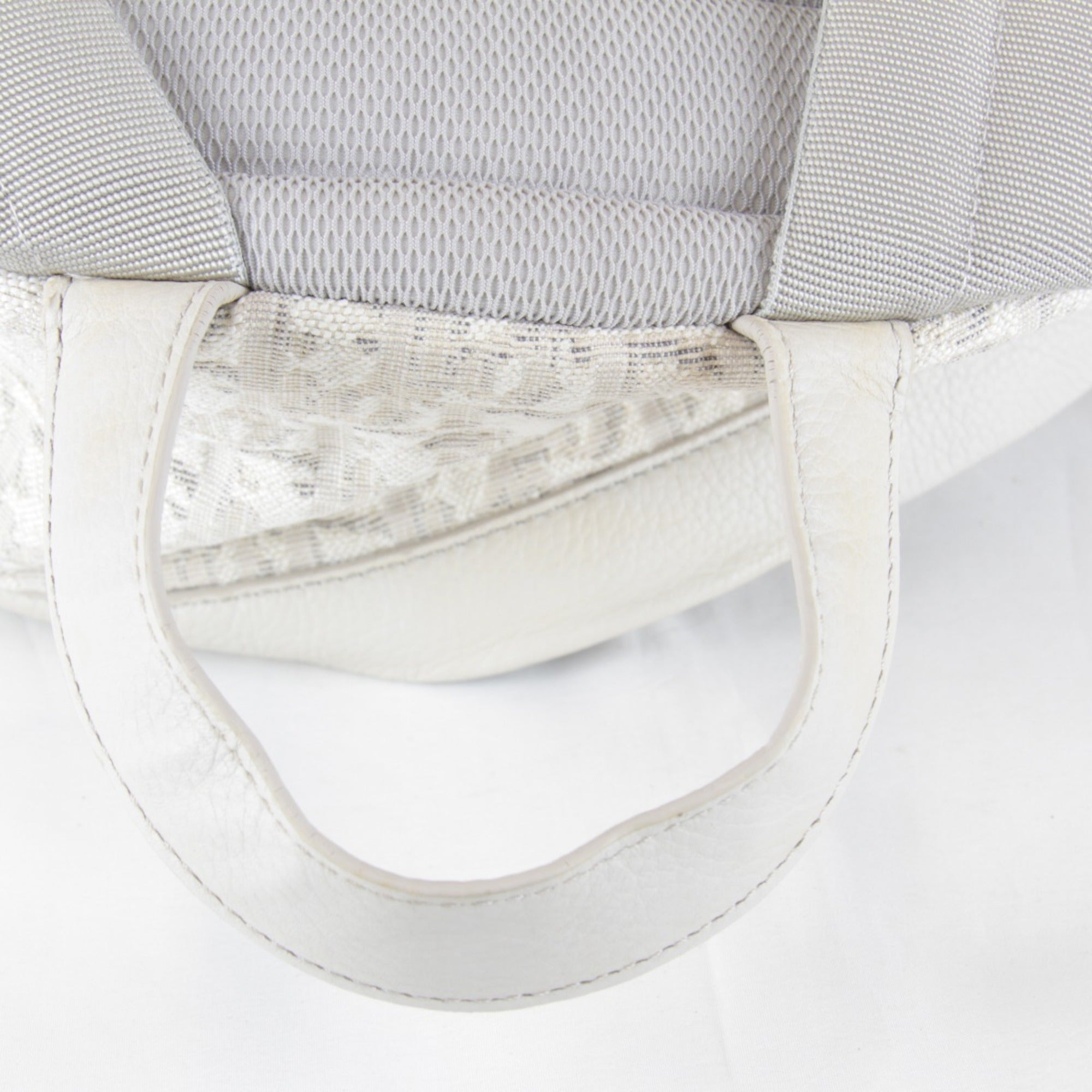 Christian Dior White Canvas Leather Backpack (Pre-Owned)