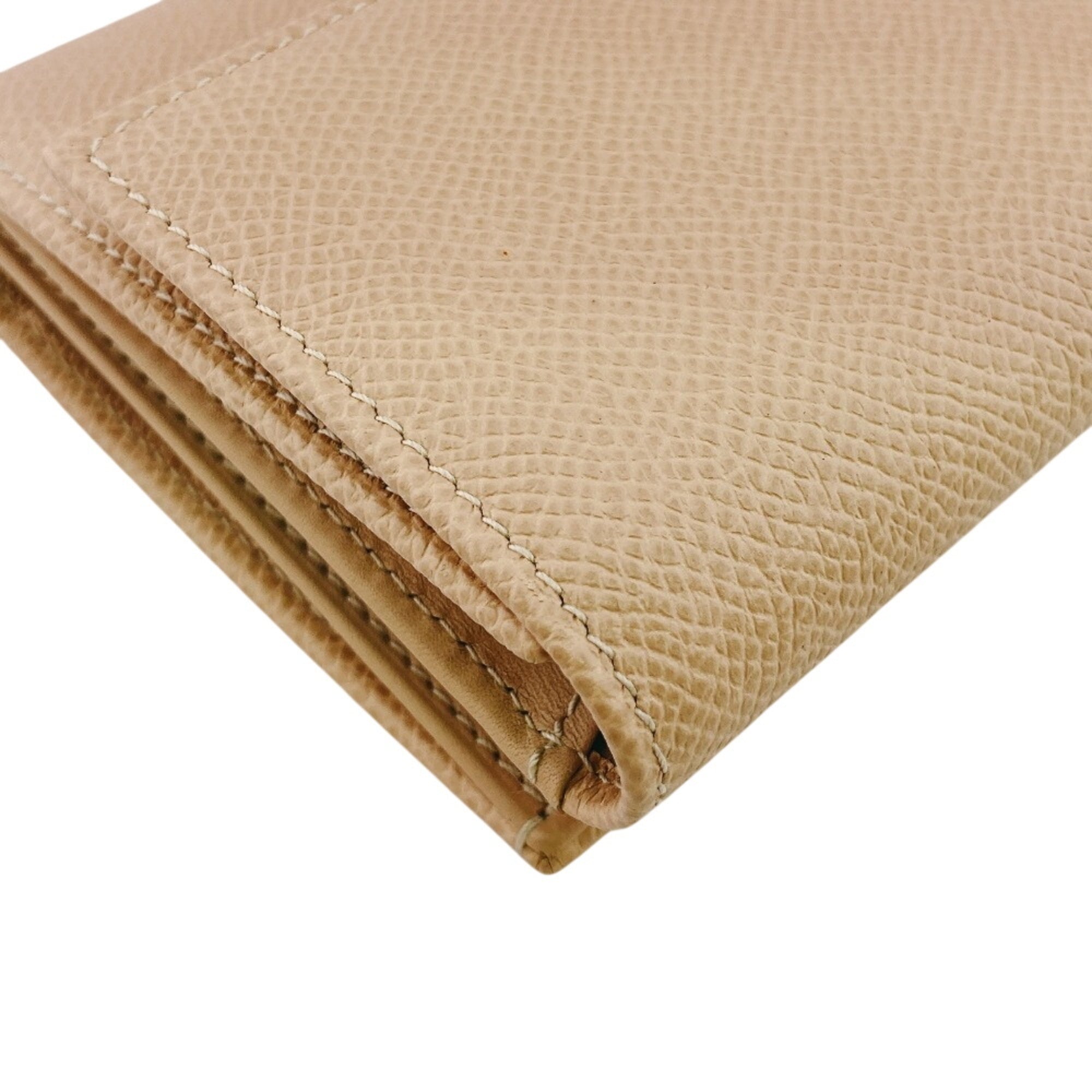Bvlgari Beige Leather Long Wallet (Bi-Fold) (Pre-Owned)