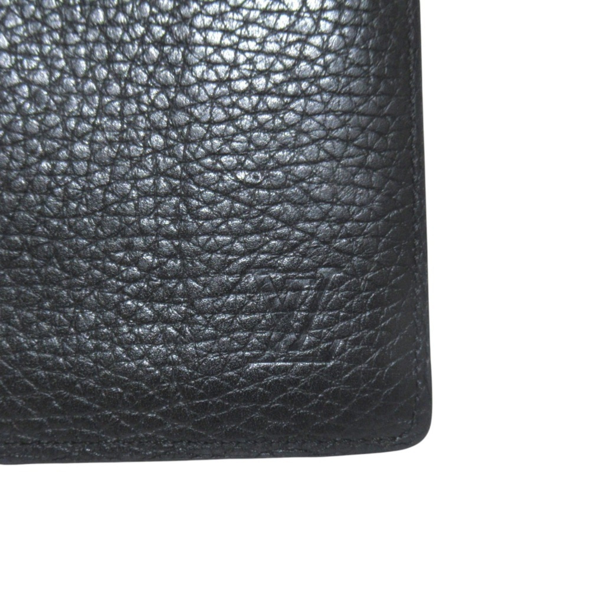 Louis Vuitton Black Leather Long Wallet (Bi-Fold) (Pre-Owned)
