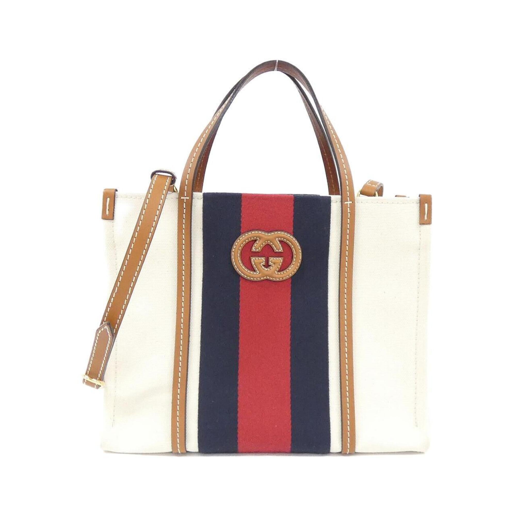 Gucci White Canvas Handbag (Pre-Owned)