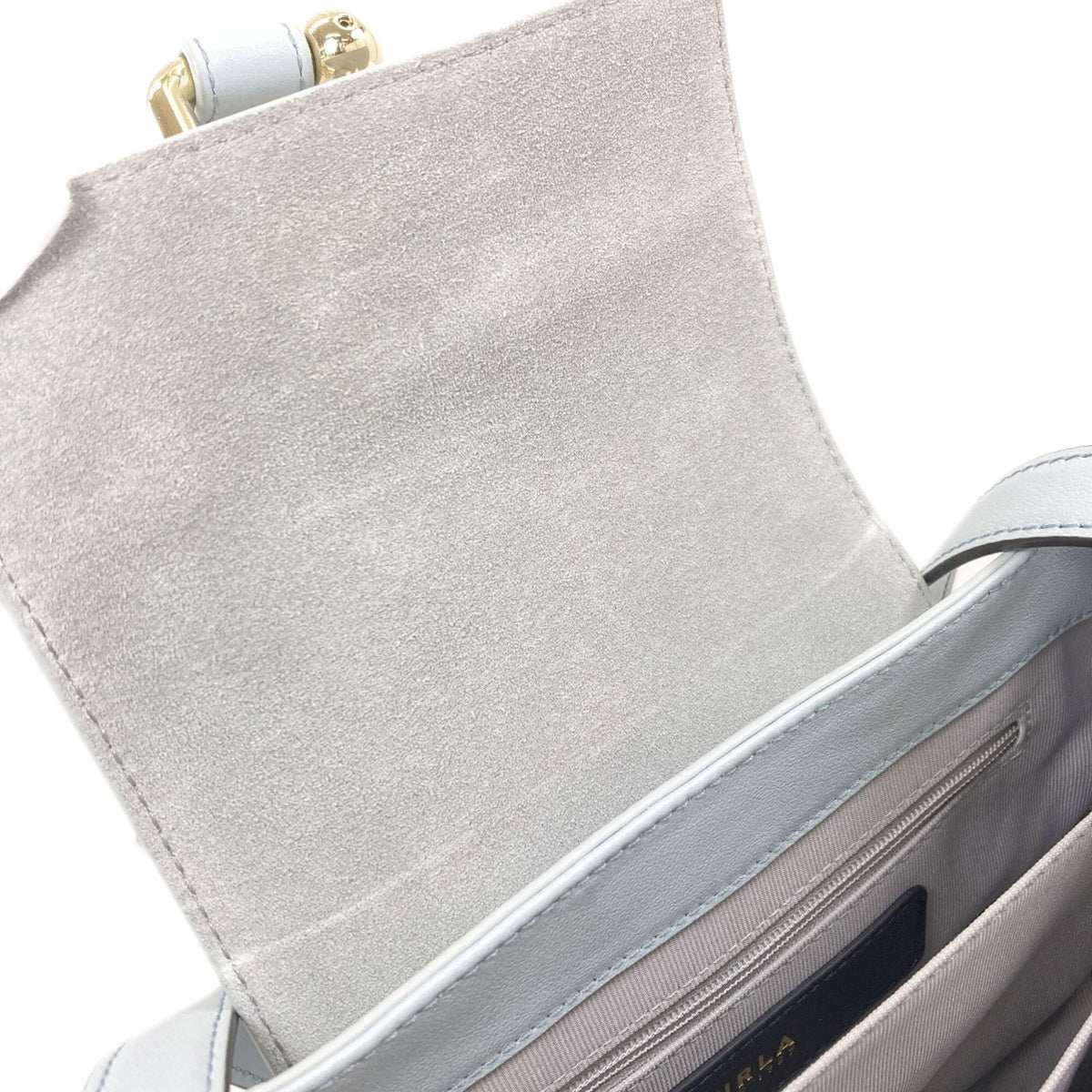 Furla Light Blue Leather Shoulder Bag (Pre-Owned)