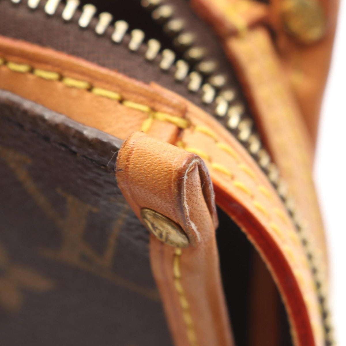 Louis Vuitton Brown Monogram Coated Canvas Leather Handbag Tote Bag (Pre-Owned)