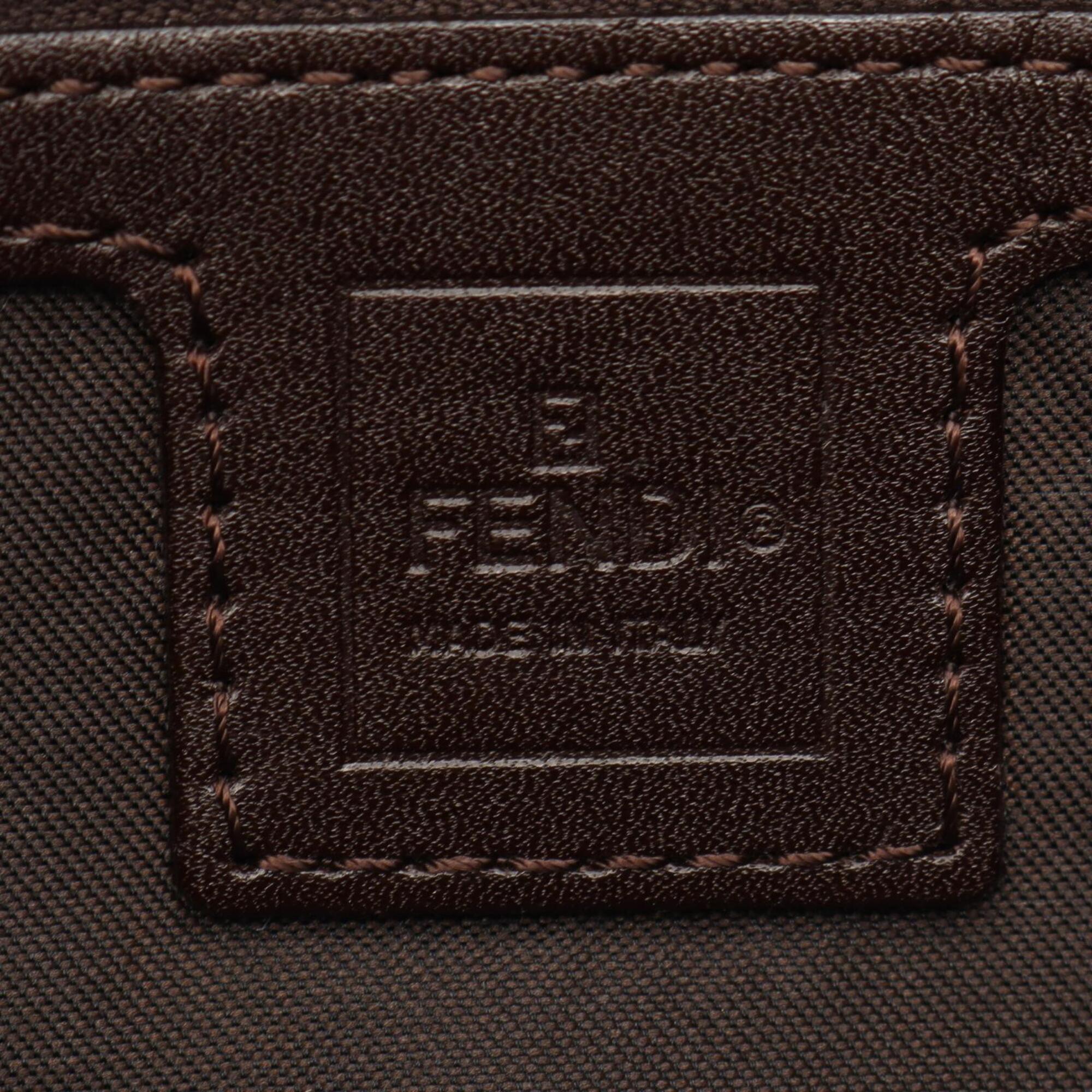 Fendi Brown Canvas Leather Handbag (Pre-Owned)
