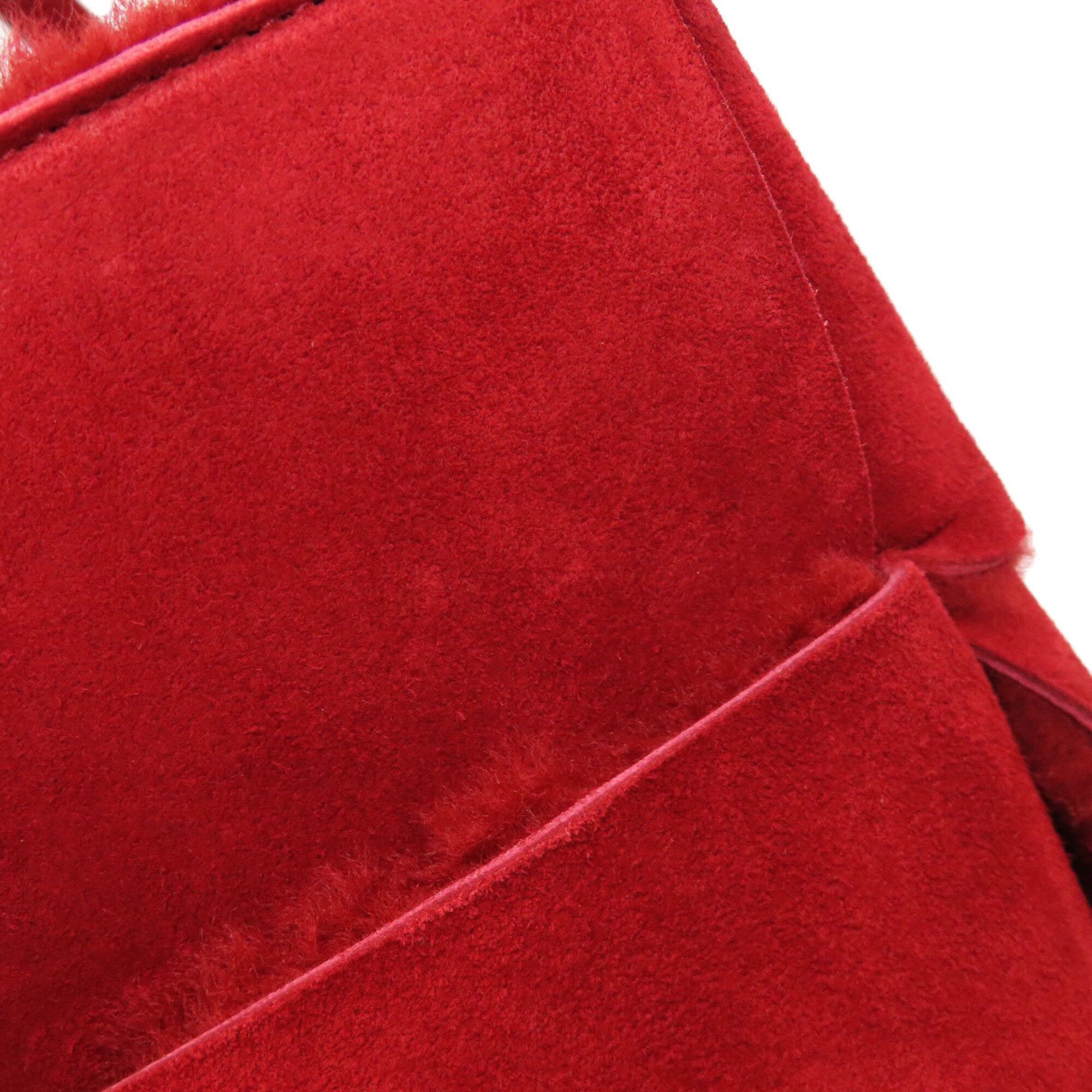 Bottega Veneta Red Color Suede Handbag (Pre-Owned)