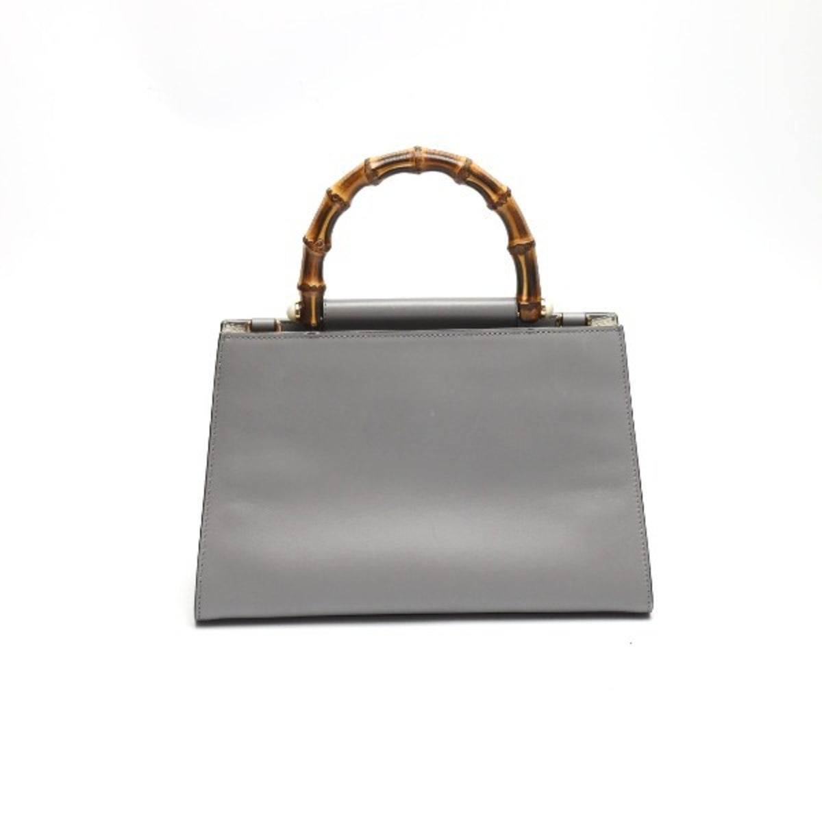 Gucci Gray Bamboo Handbag (Pre-Owned)