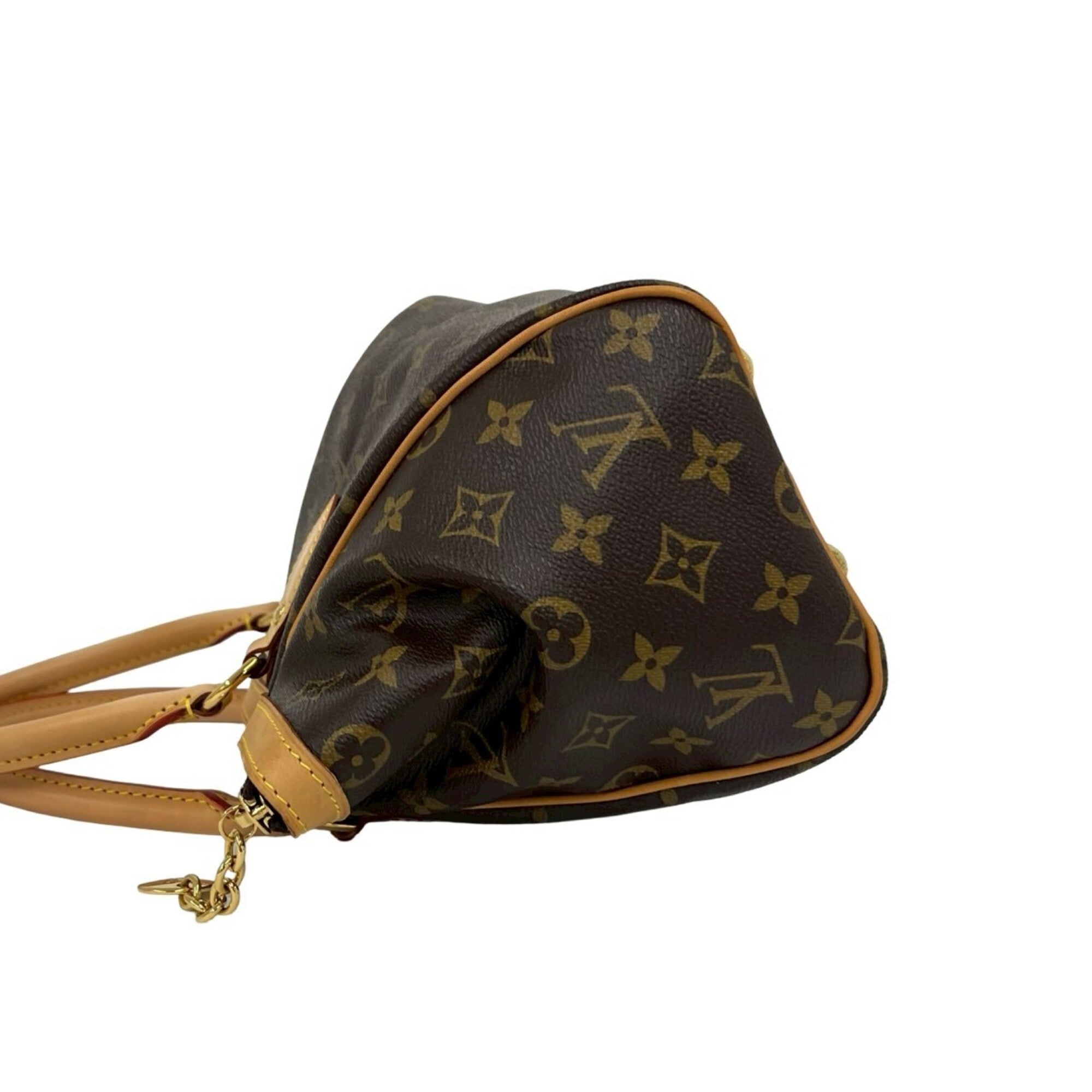 Louis Vuitton Brown Pvc Leather Boston Bag Handbag Tote Bag (Pre-Owned)