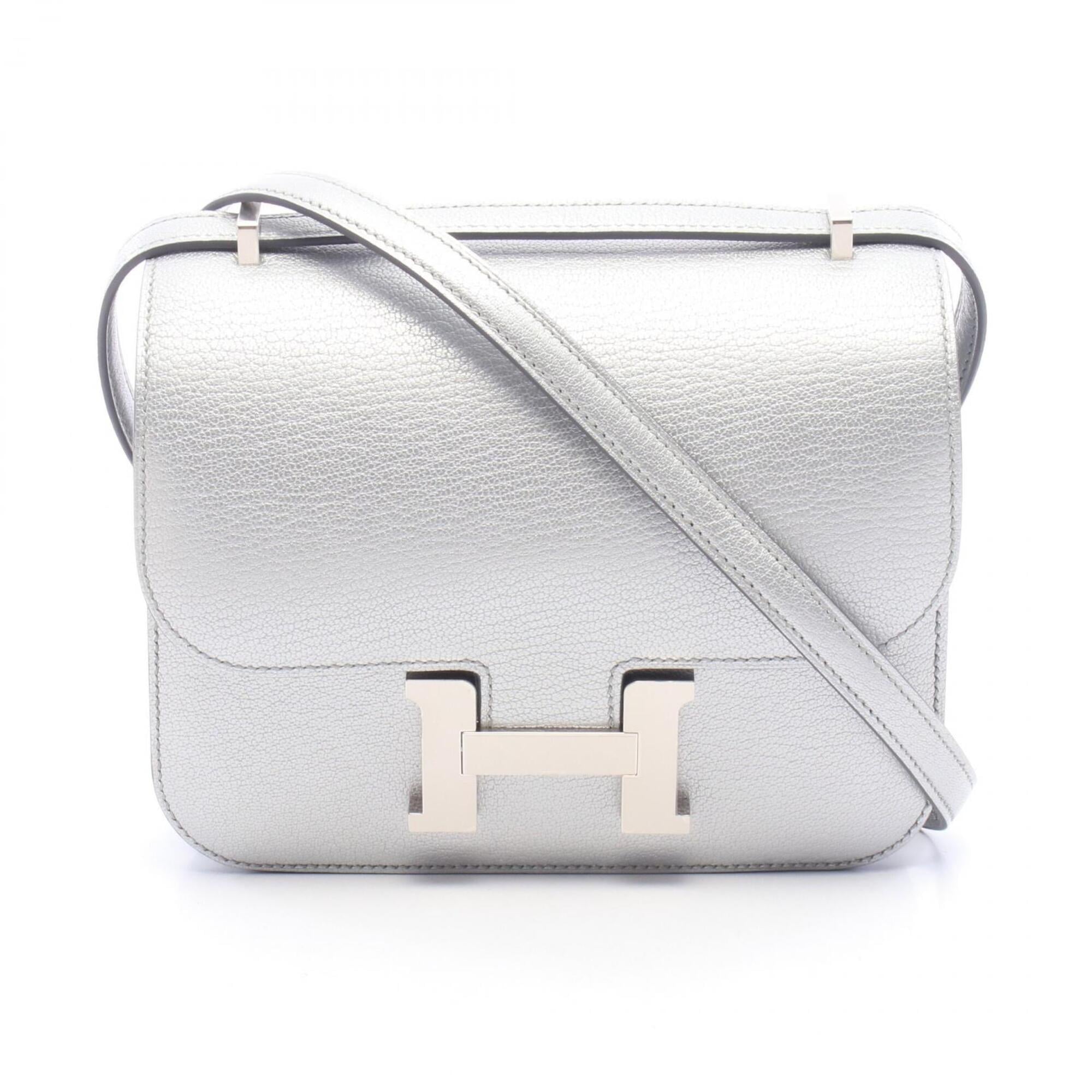 Hermes Silver Handbag Shoulder Bag (Pre-Owned)