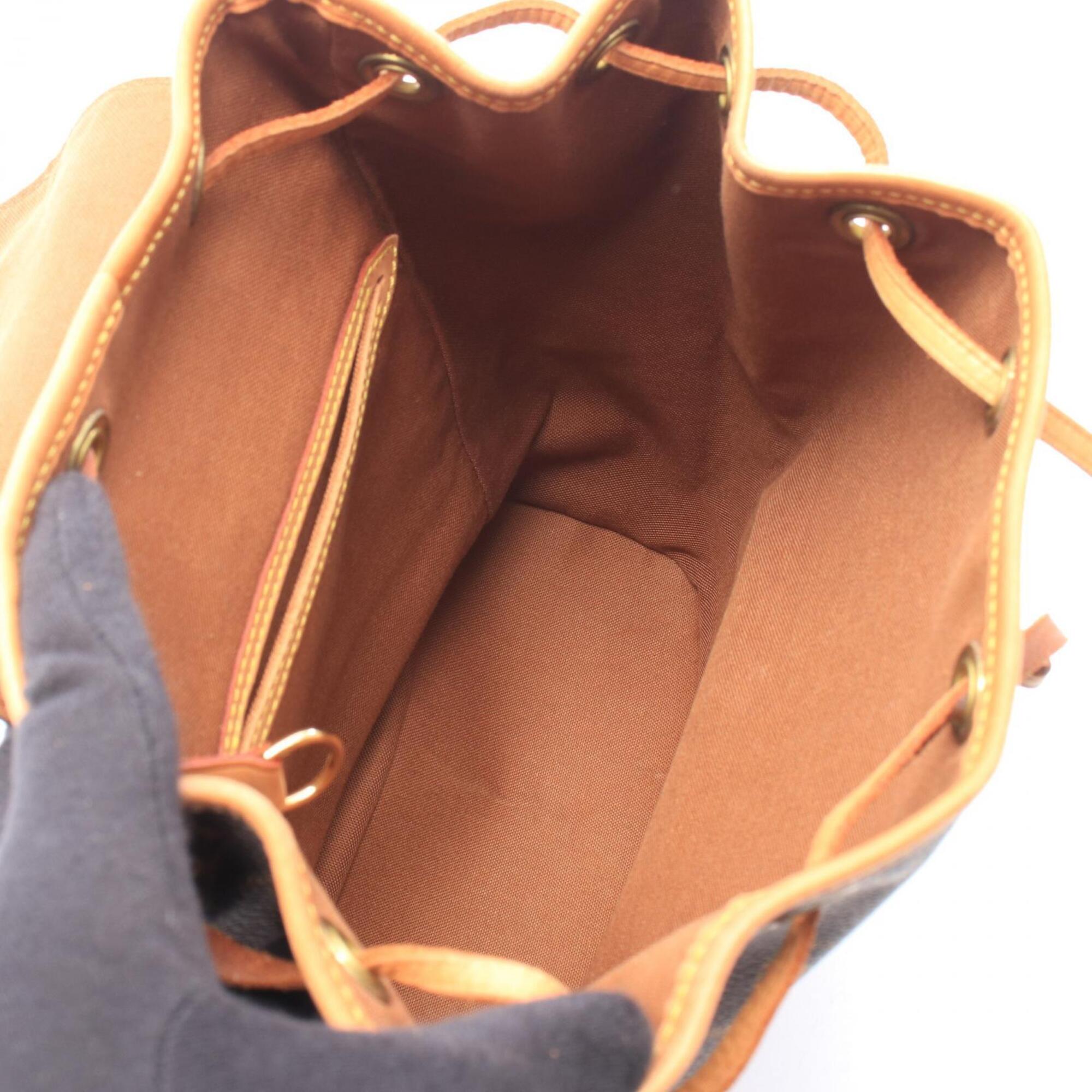 Louis Vuitton Brown Monogram Coated Canvas Leather Backpack (Pre-Owned)