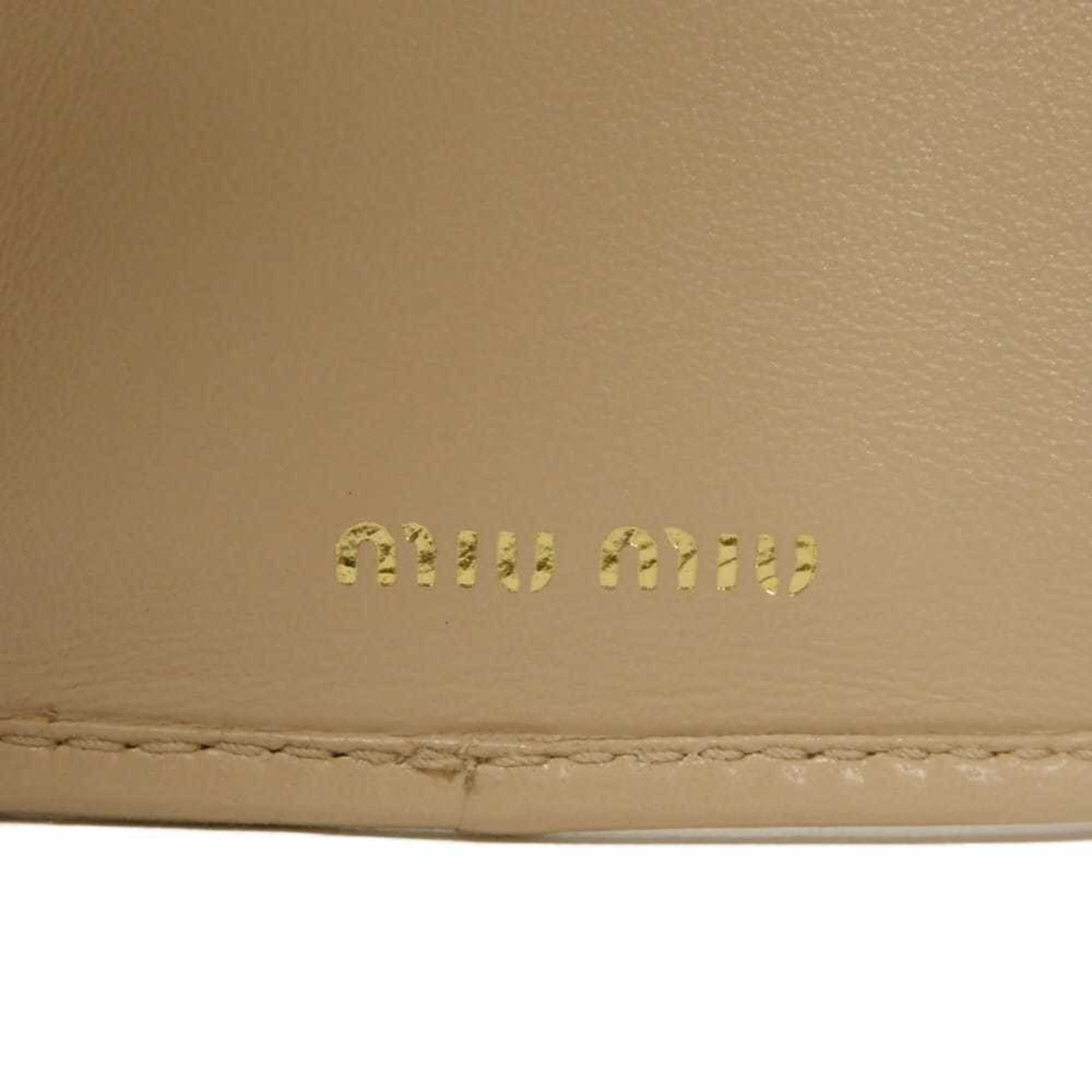 Miu Miu Beige Leather Wallet (Tri-Fold) (Pre-Owned)