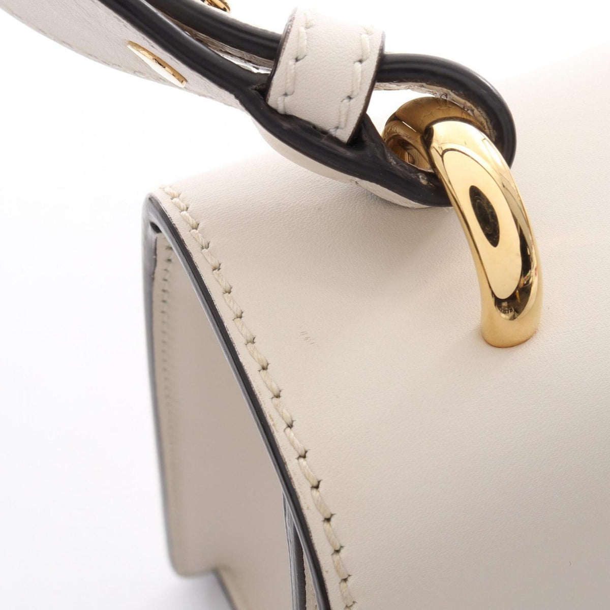 Gucci Navy Red Color White Leather Handbag Shoulder Bag (Pre-Owned)