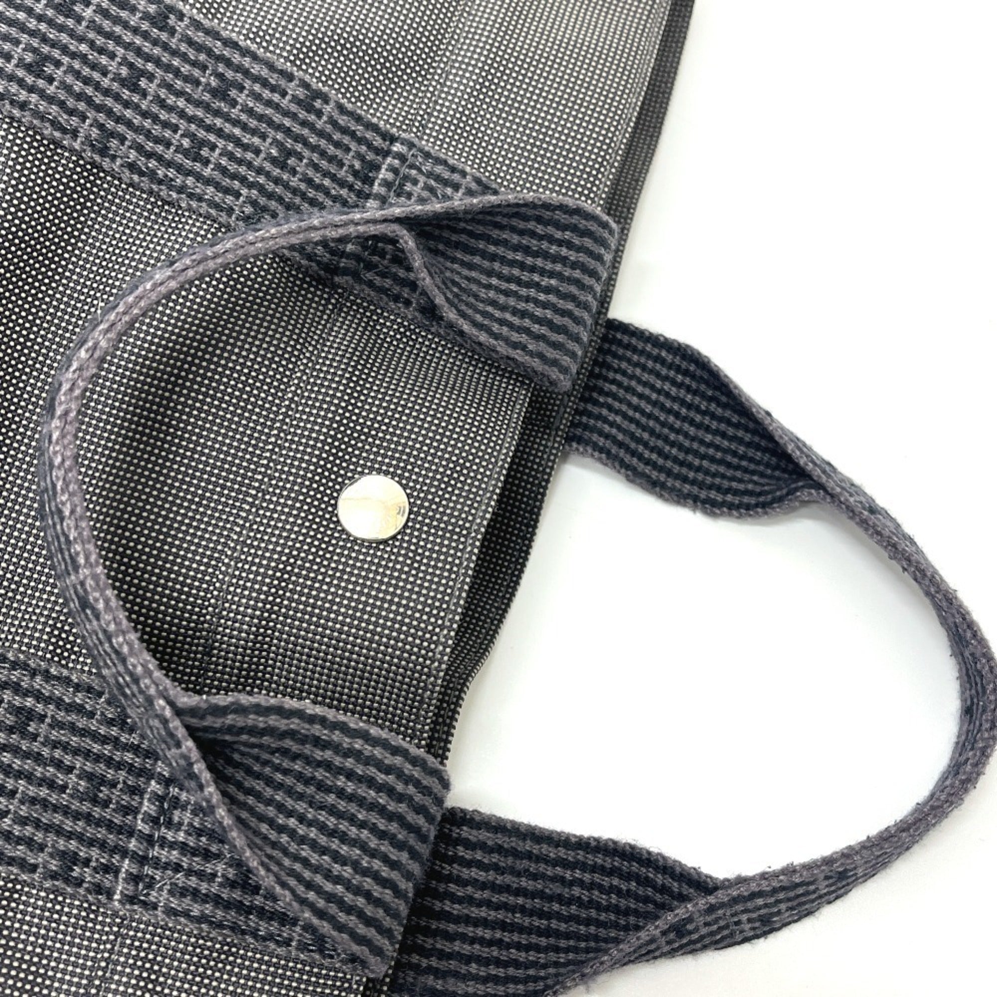 Hermes Gray Canvas Handbag Tote Bag (Pre-Owned)