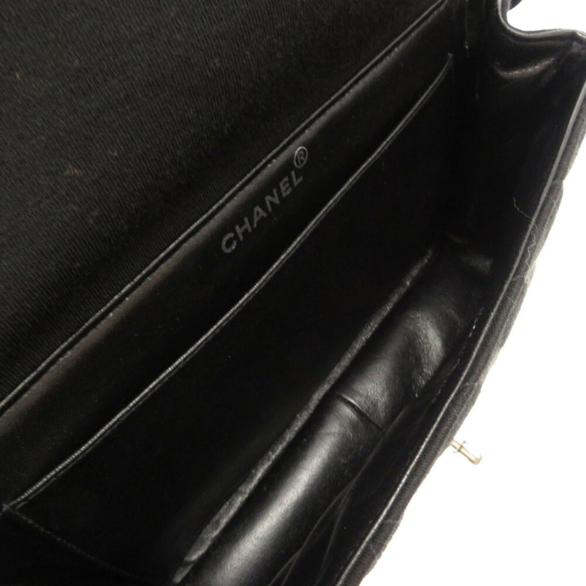 Chanel Matelasse Black Jersey Handbag (Pre-Owned)