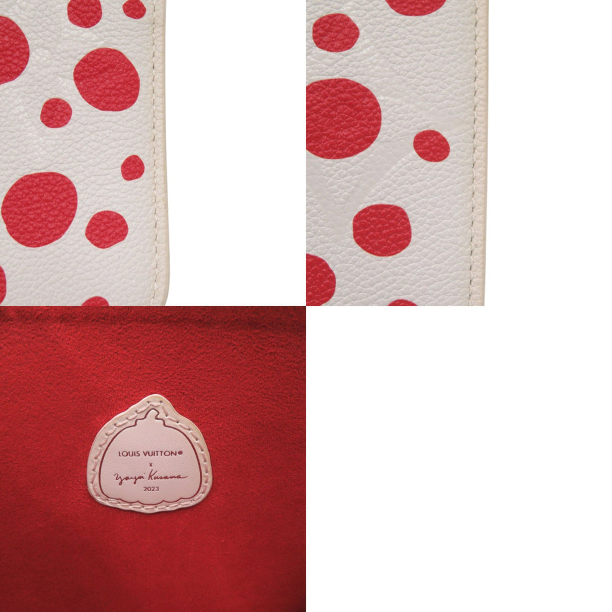 Louis Vuitton Red Color White Leather Pouch (Pre-Owned)