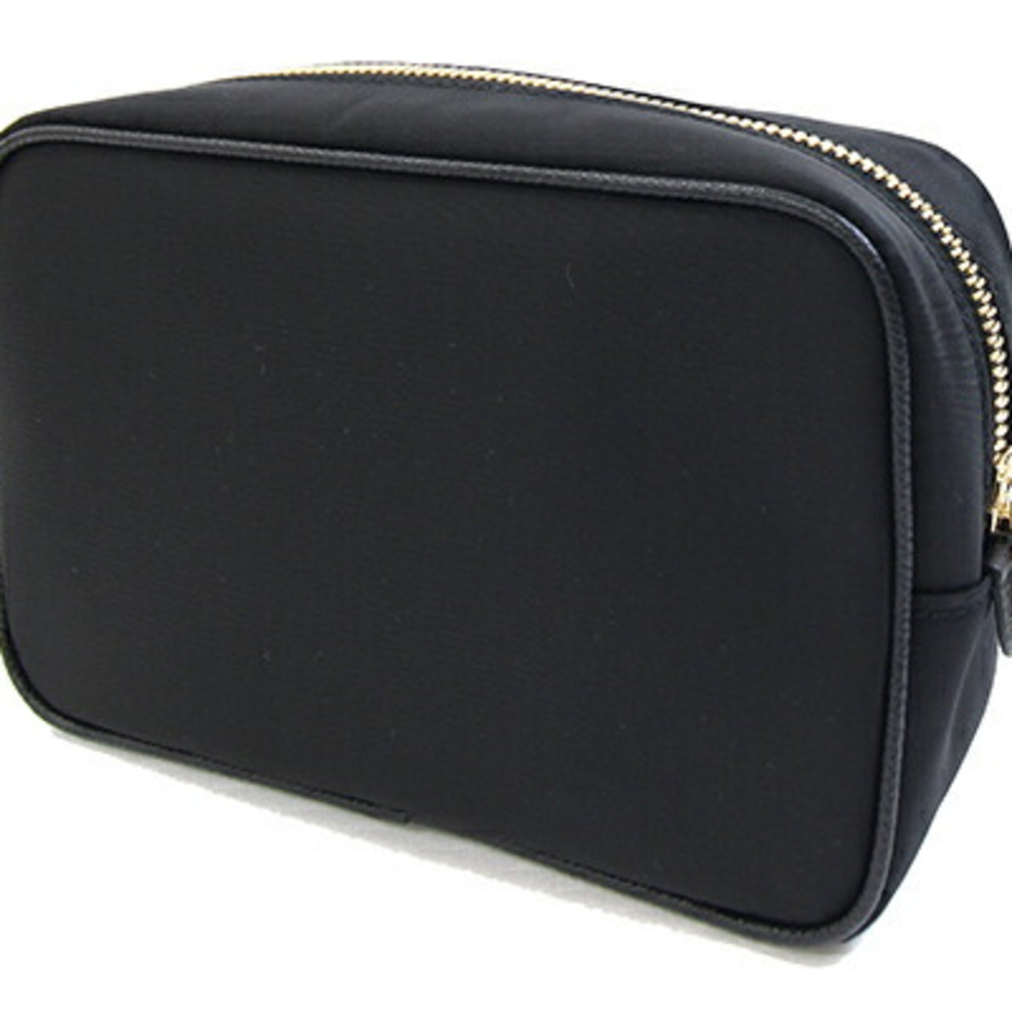 Salvatore Ferragamo Black Nylon Leather Pouch (Pre-Owned)