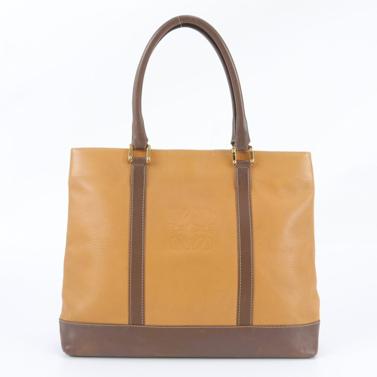 Loewe Brown Leather Handbag Shoulder Bag Tote Bag (Pre-Owned)