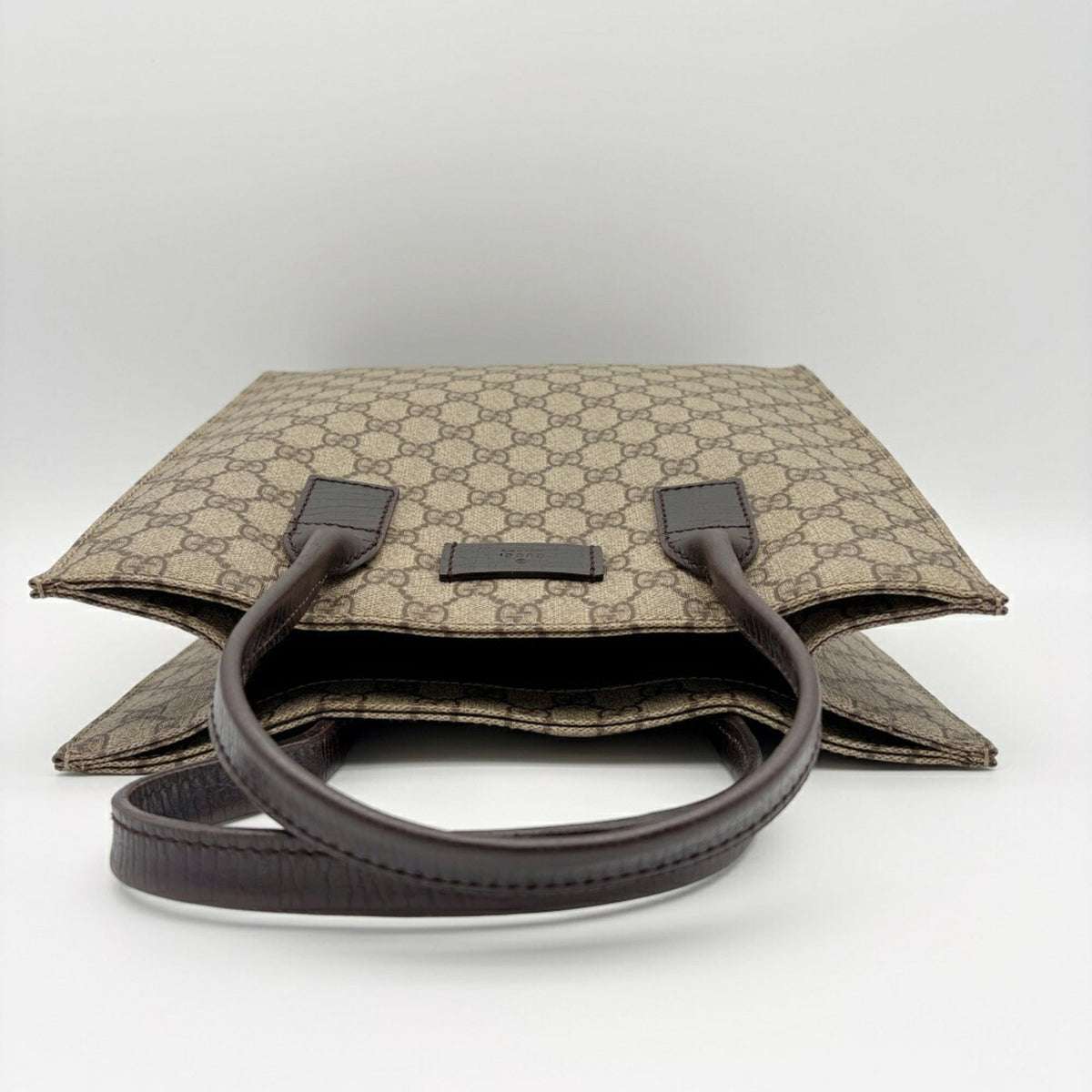 Gucci Beige Dark Brown Pvc Leather Tote Bag (Pre-Owned)