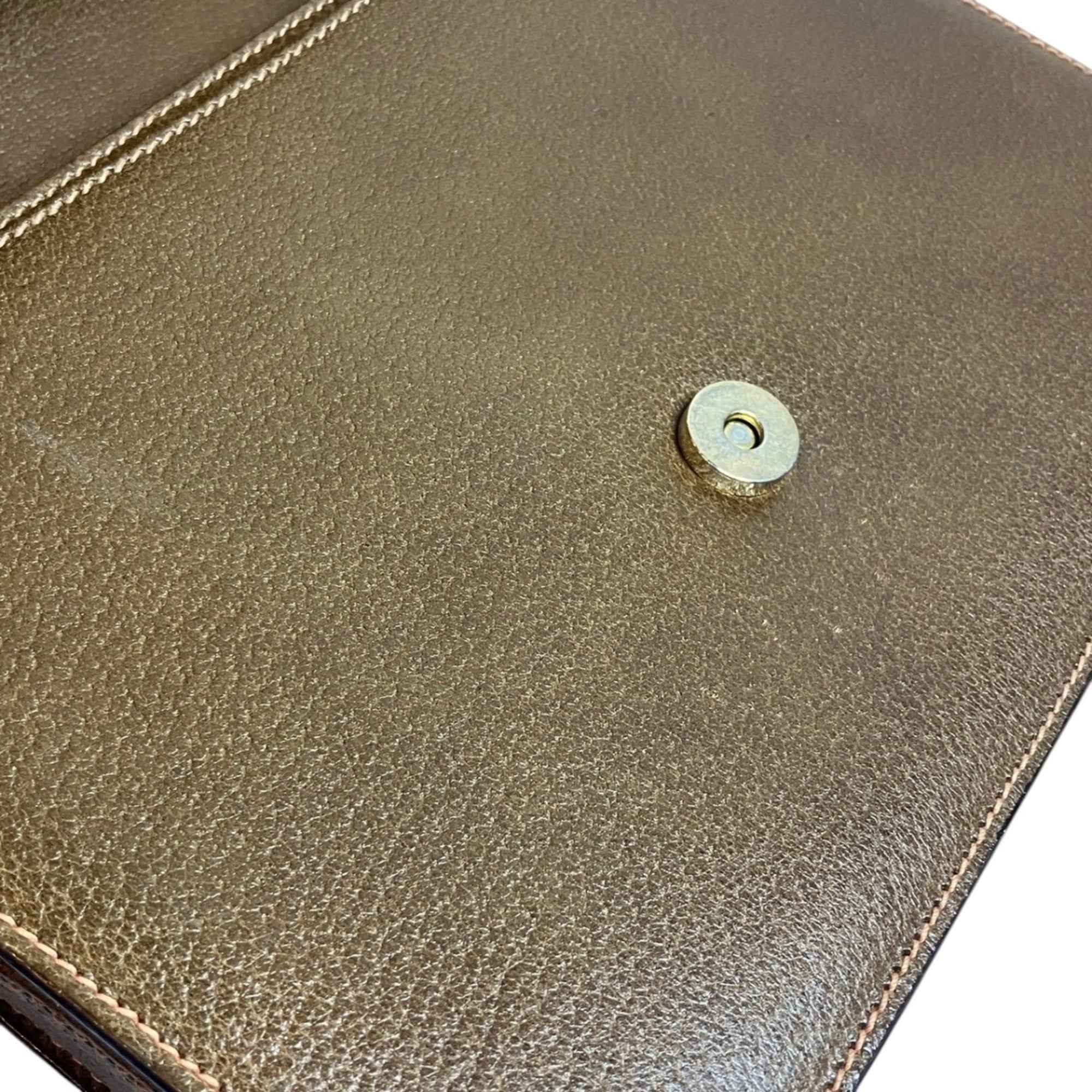 Gucci Brown Leather Shoulder Bag (Pre-Owned)