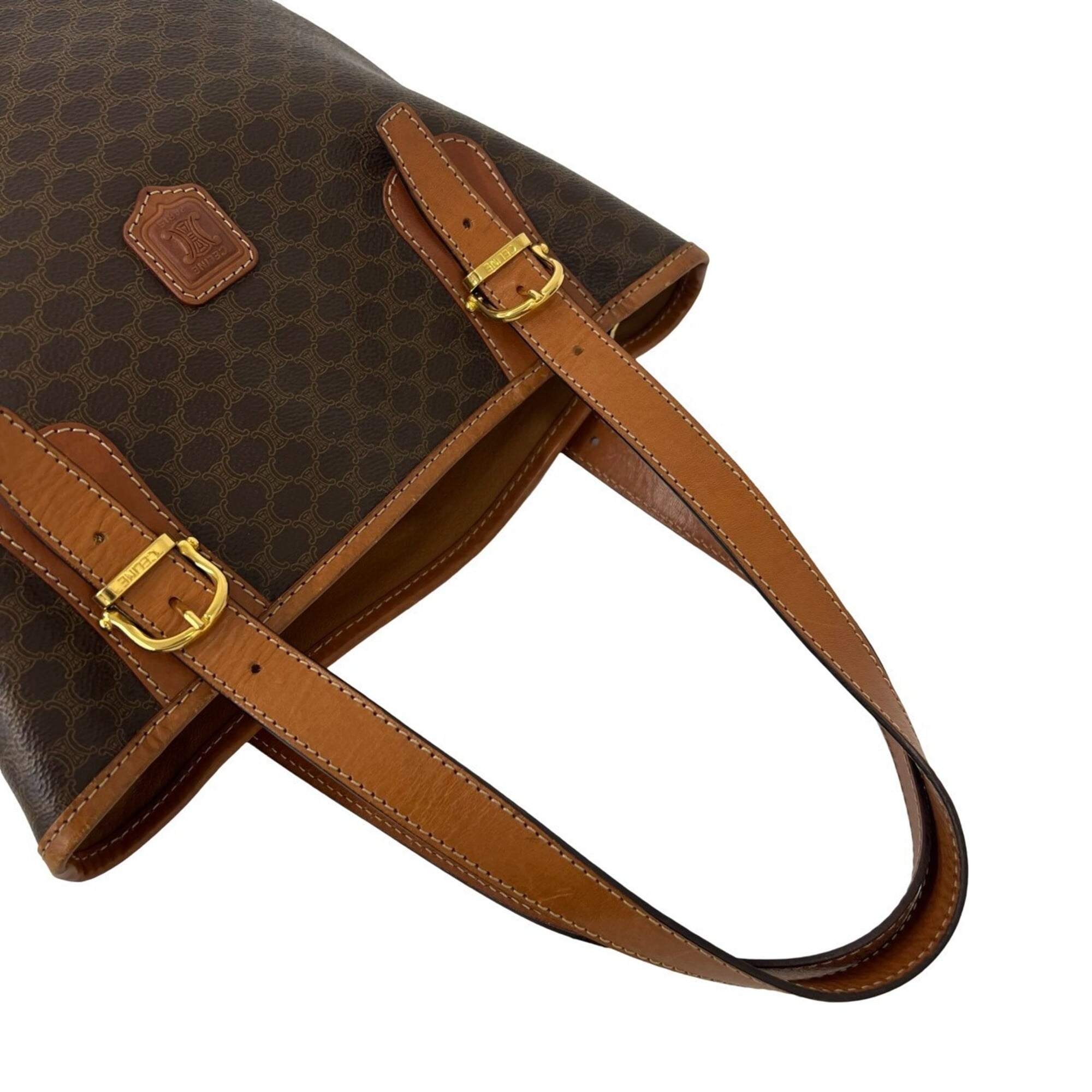 Celine Brown Pvc Leather Handbag Shoulder Bag Tote Bag (Pre-Owned)