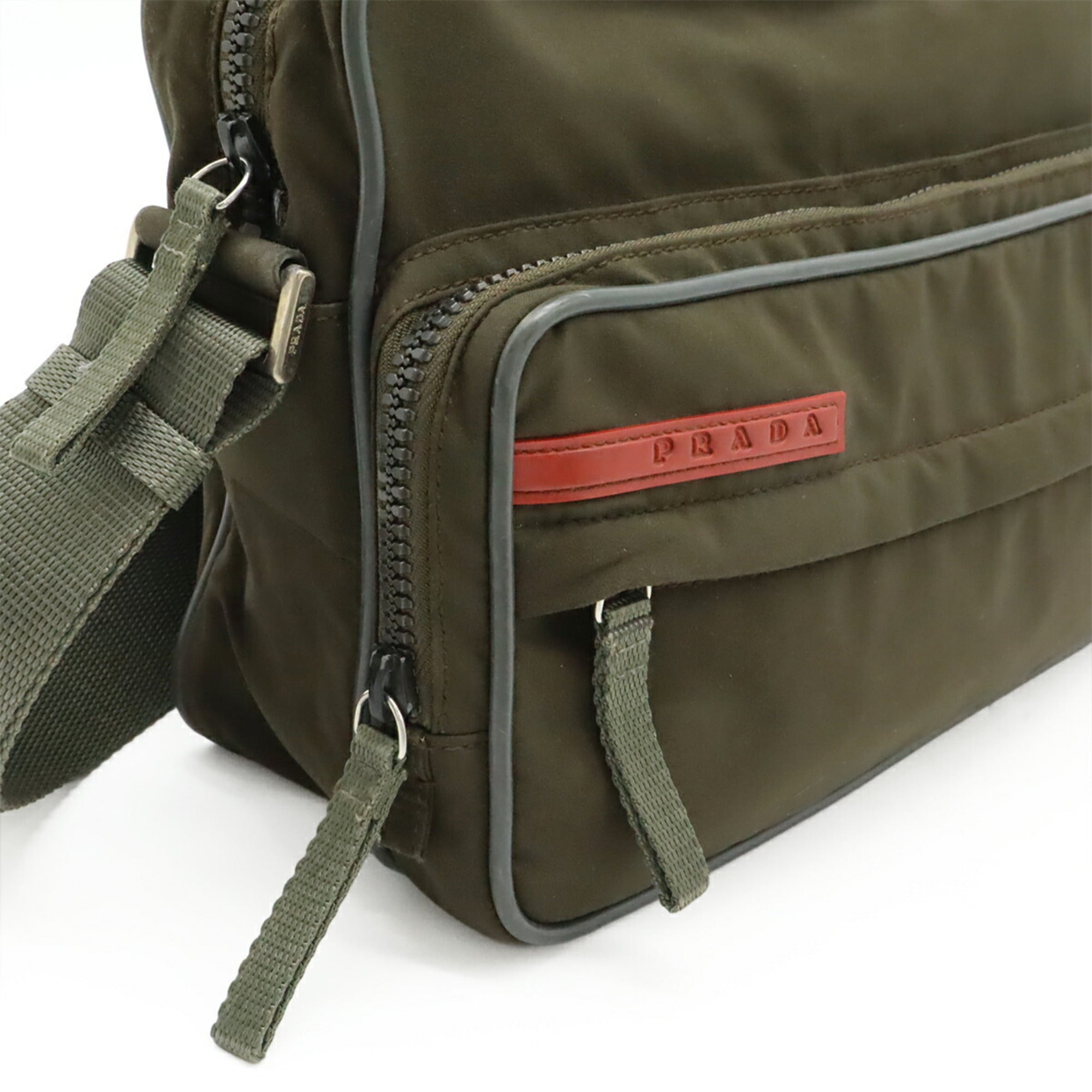Prada Black Gray Nylon Shoulder Bag (Pre-Owned)