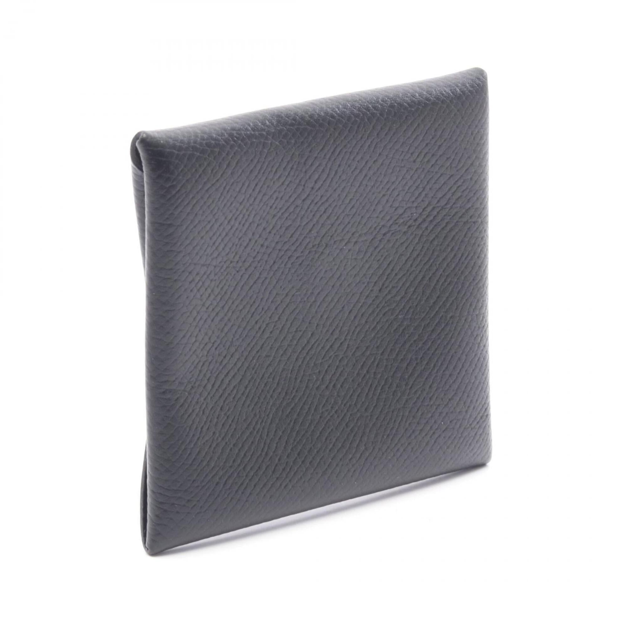 Hermes Black Epsom Leather Leather Coin Purse/Coin Case (Pre-Owned)