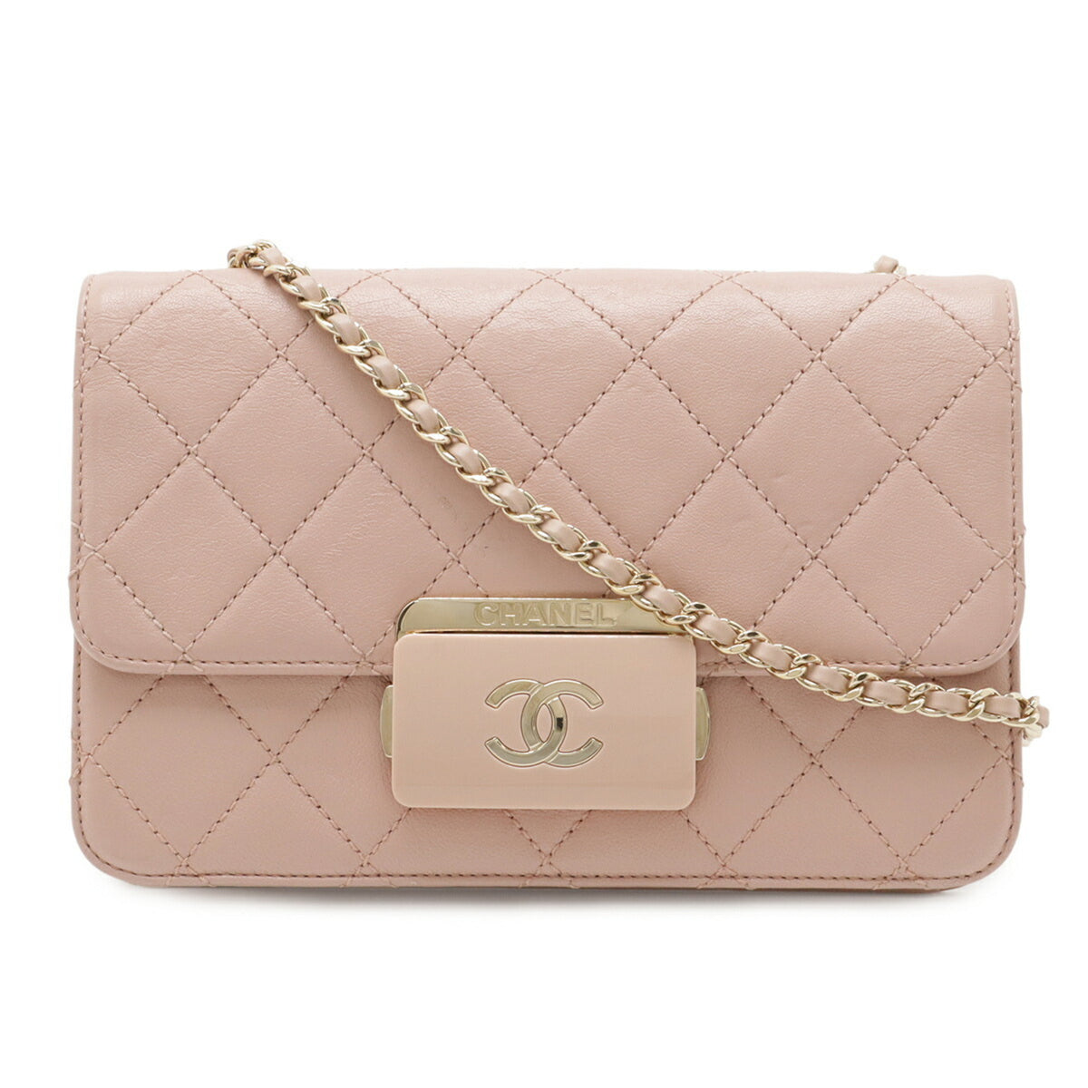 Chanel Matelasse Pink Leather Shoulder Bag (Pre-Owned)