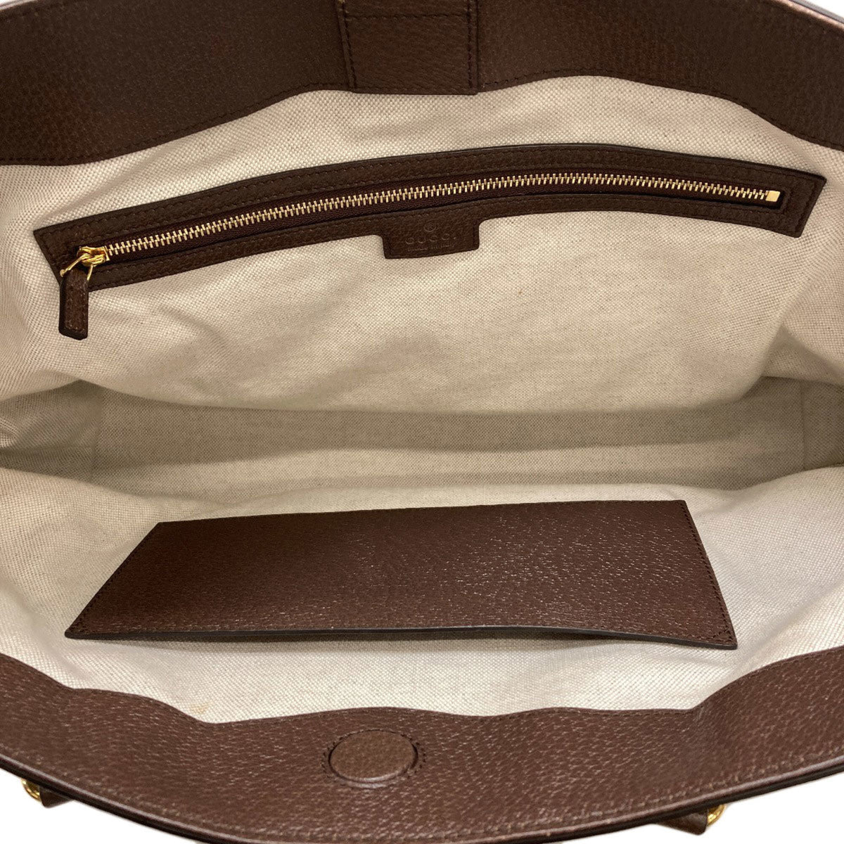 Gucci Beige Brown Canvas Tote Bag (Pre-Owned)