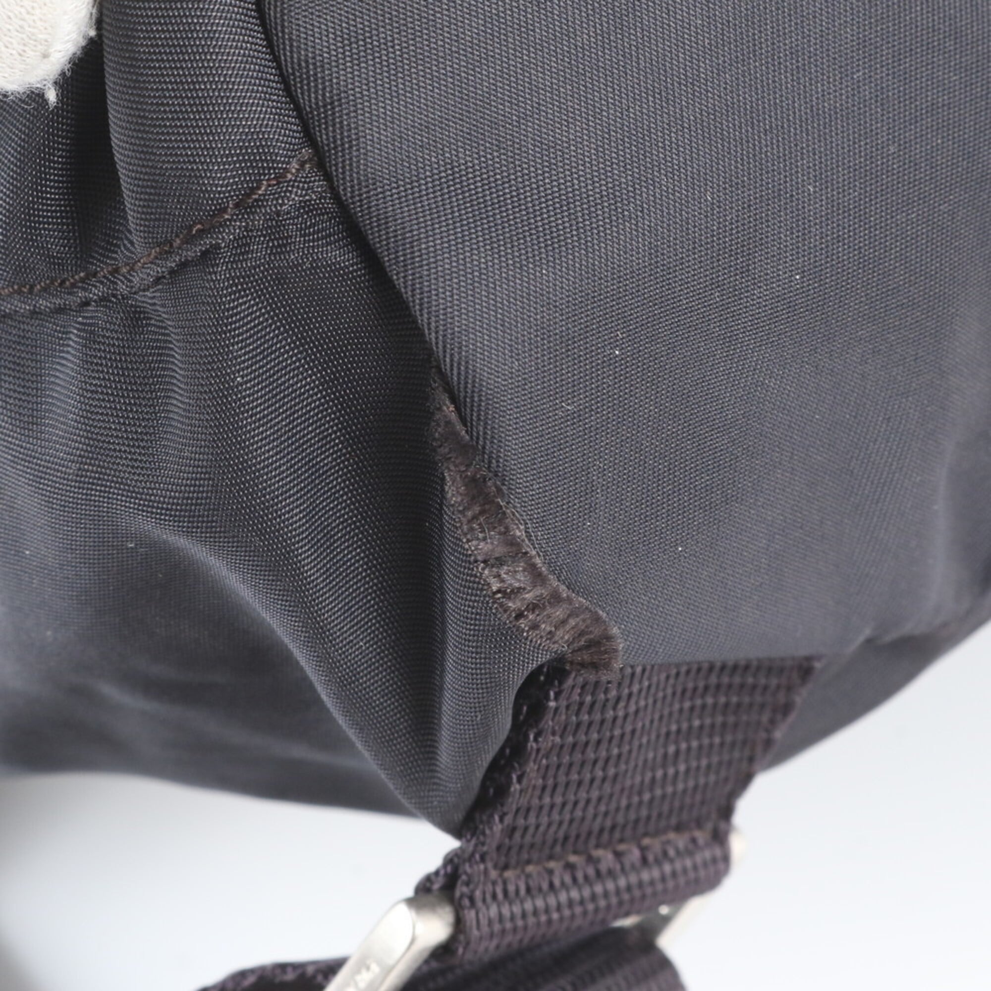 Prada Navy Leather Nylon Backpack Shoulder Bag (Pre-Owned)