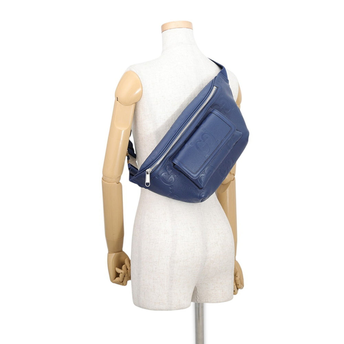 Gucci Blue Leather Handbag Sling Bag (Pre-Owned)