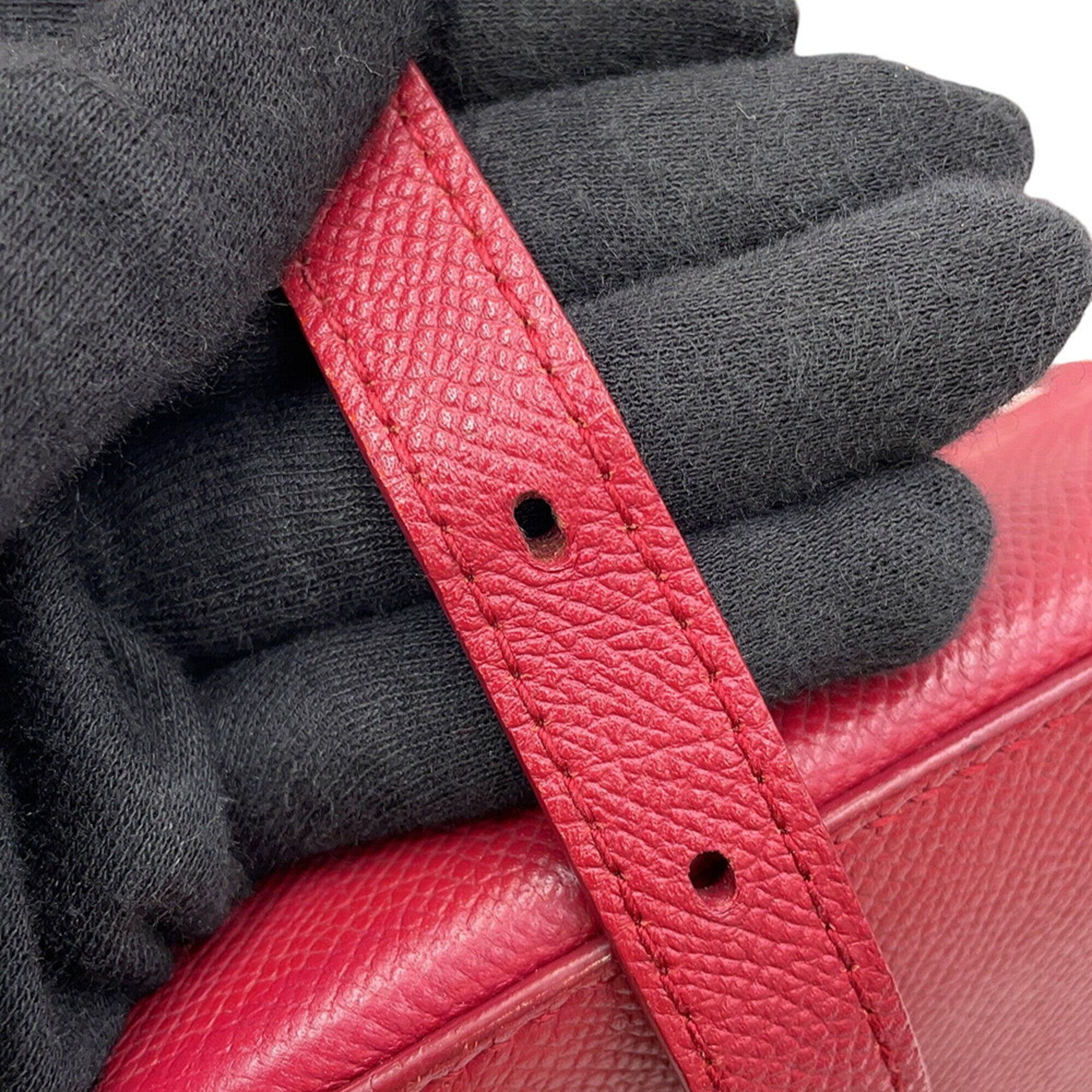 Balenciaga Red Color Leather Handbag Shoulder Bag (Pre-Owned)