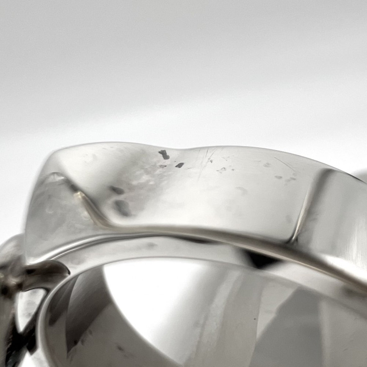 Hermes Silver Silver 925 Band Ring (Pre-Owned)