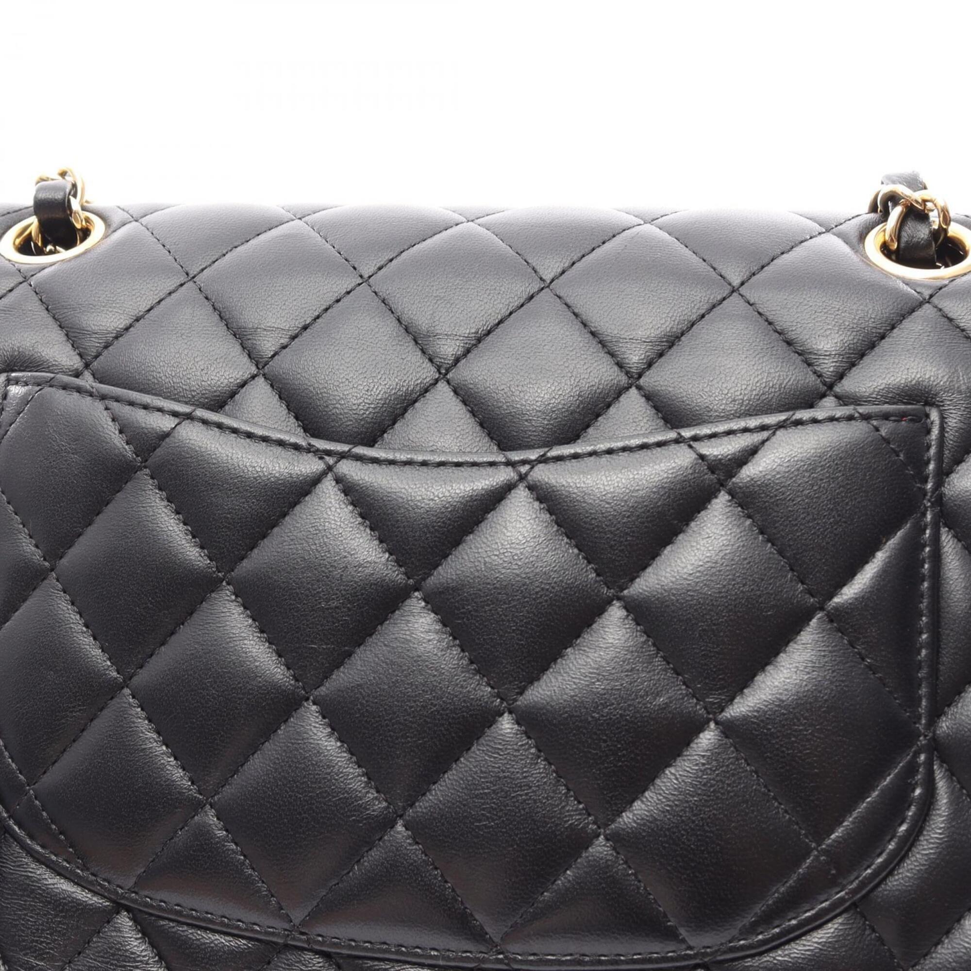 Chanel Black Leather Handbag Shoulder Bag (Pre-Owned)
