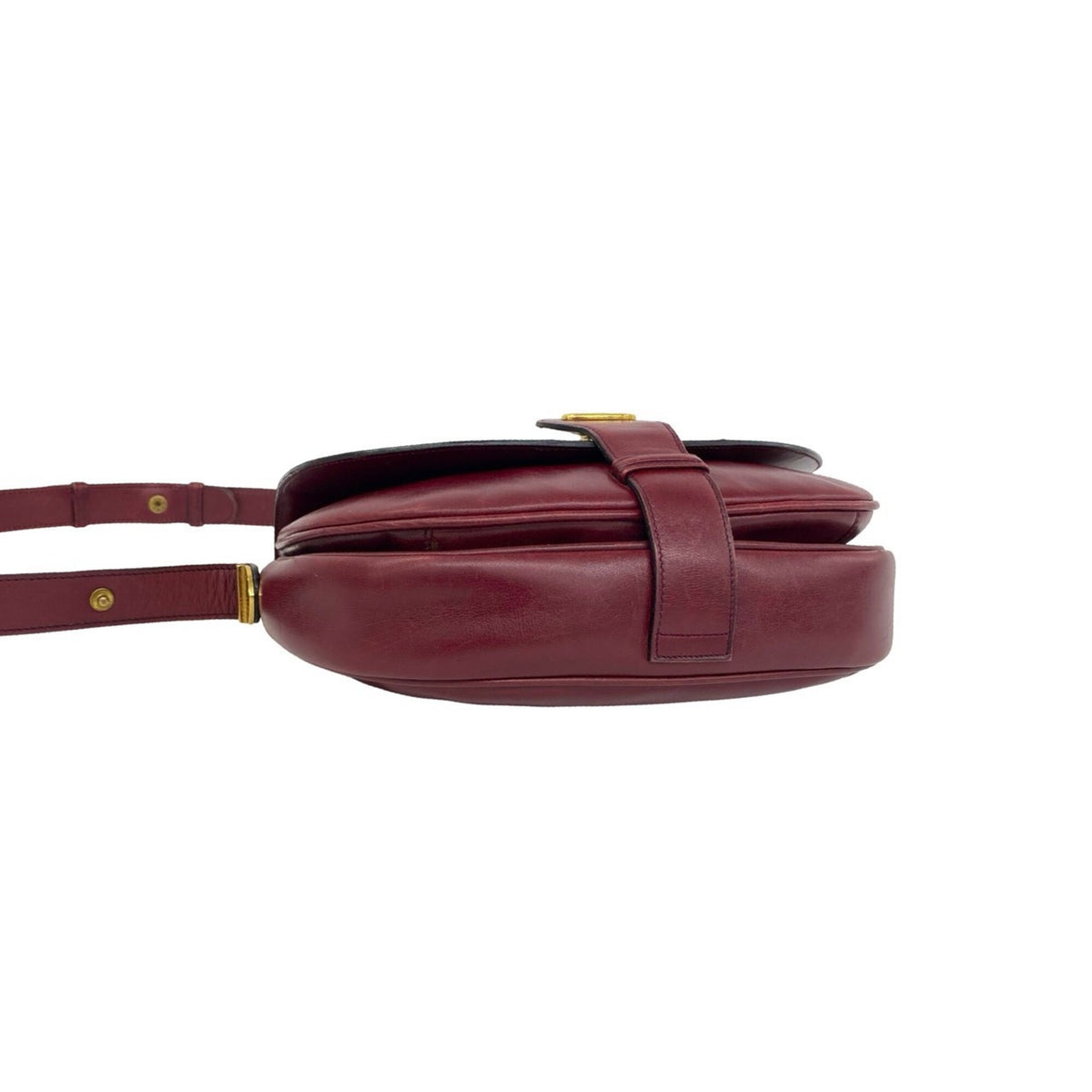 Gucci Red Color Wine Leather Pochette Shoulder Bag (Pre-Owned)