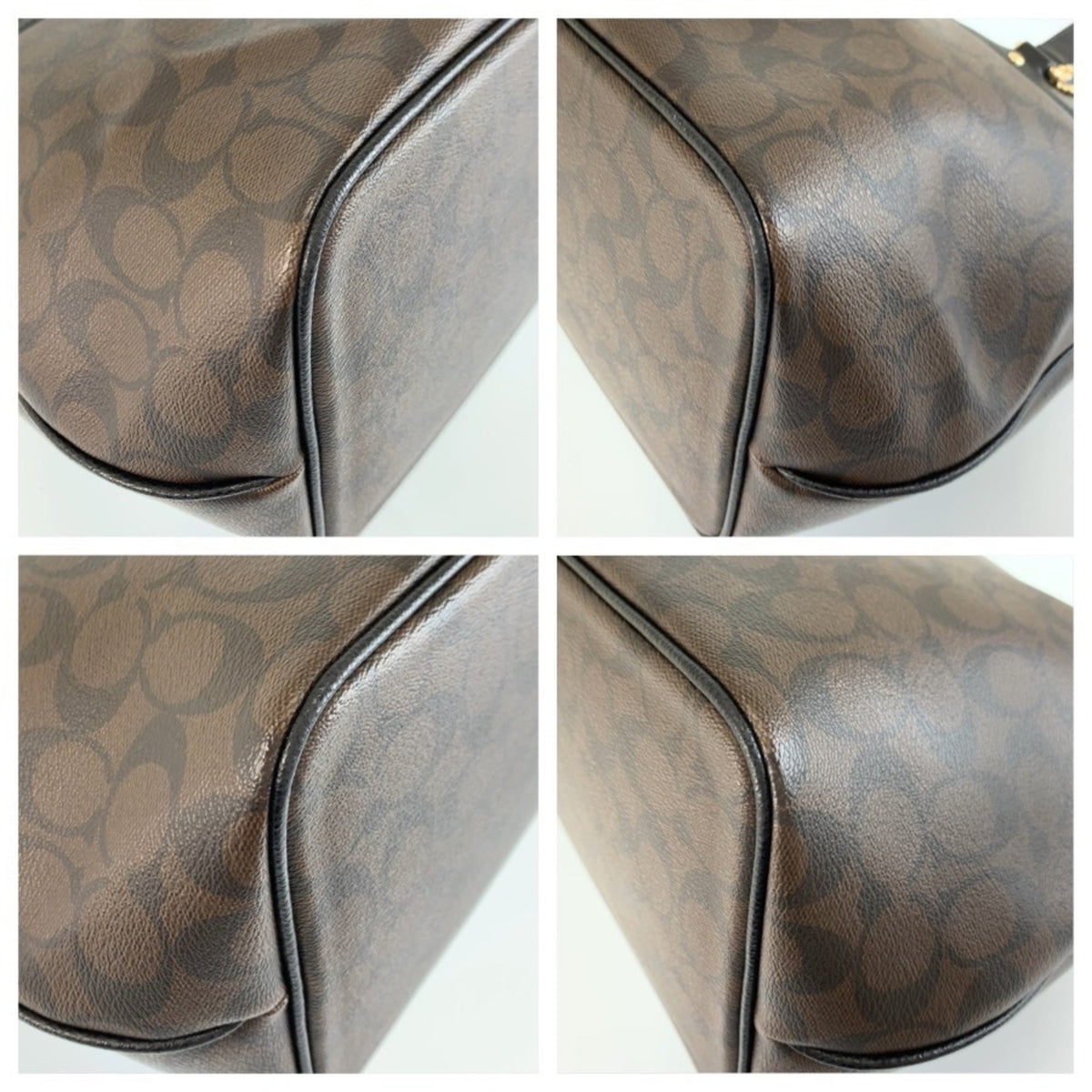 Coach Black Brown Pvc Shoulder Bag Tote Bag (Pre-Owned)