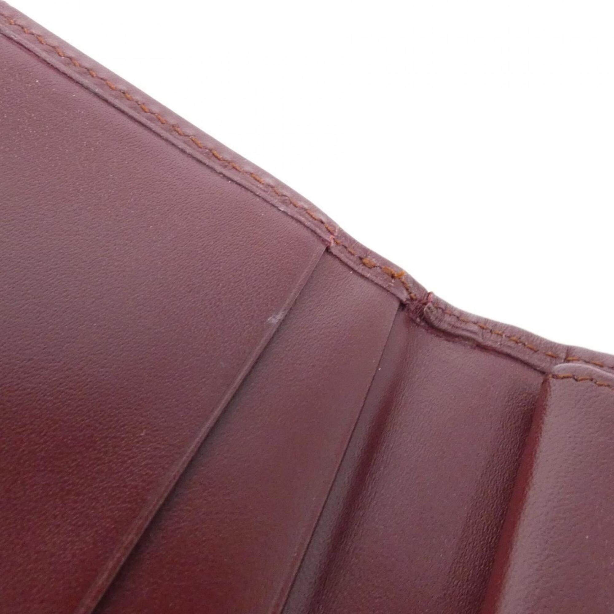 Cartier Bordeaux Leather Long Wallet (Tri-Fold) (Pre-Owned)