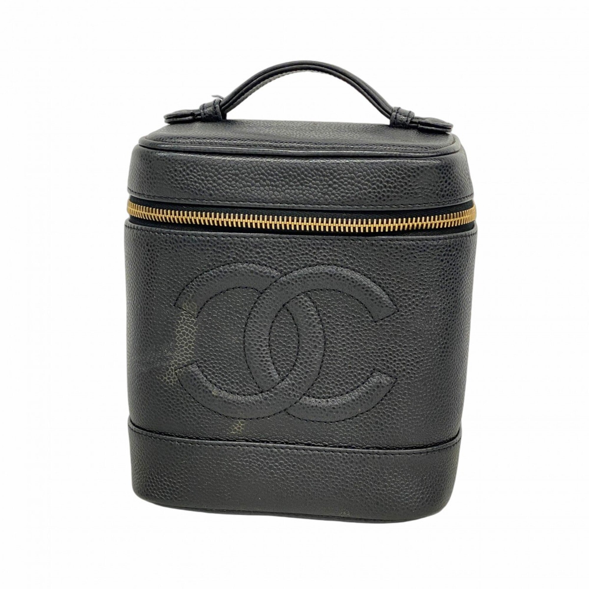 Chanel Black Grained Calfskin Vanity Bag (Pre-Owned)