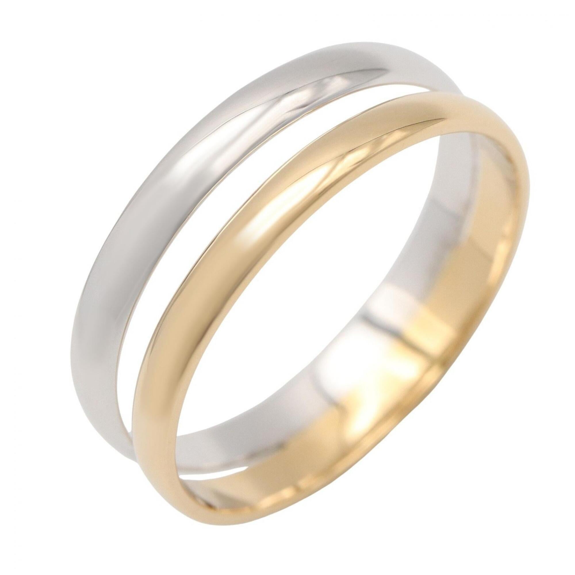 Cartier Gold Silver Yellow Gold (18K) White Gold (18K) Band Ring (Pre-Owned)