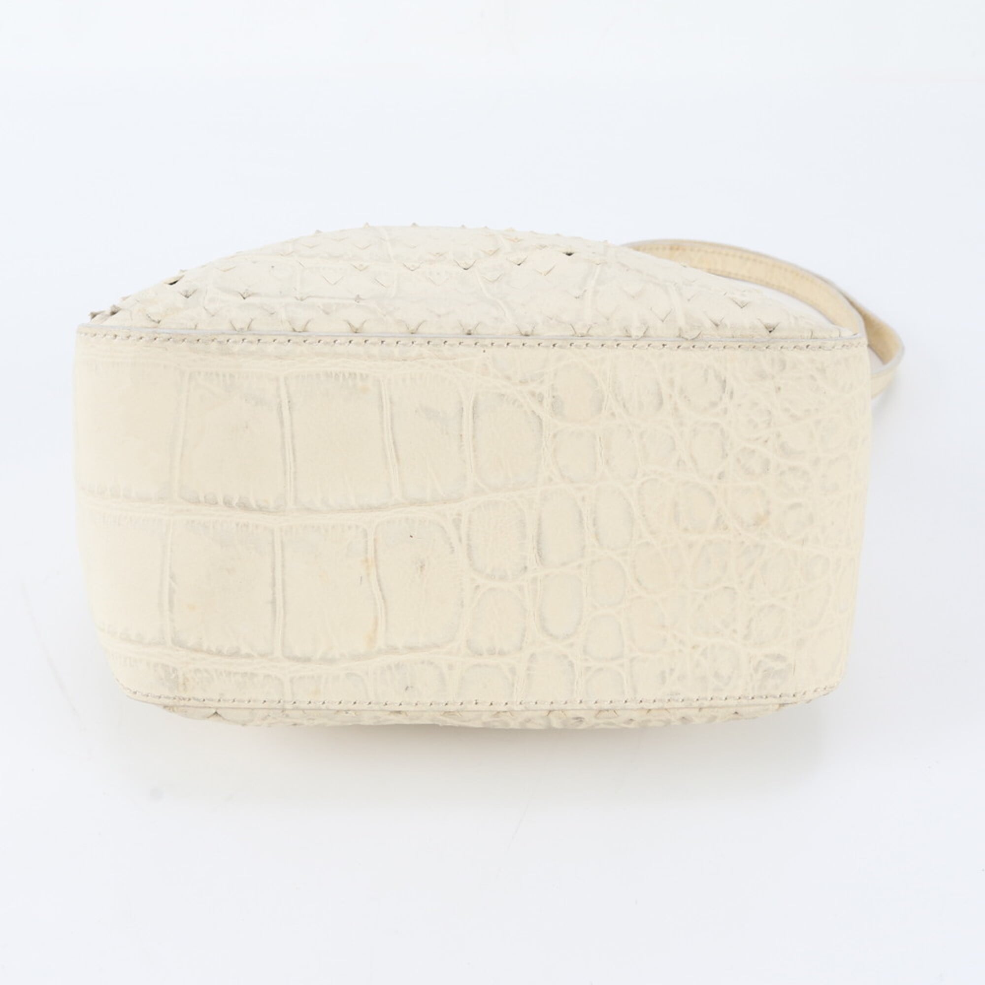 Fendi Ivory Leather Handbag Shoulder Bag Tote Bag (Pre-Owned)