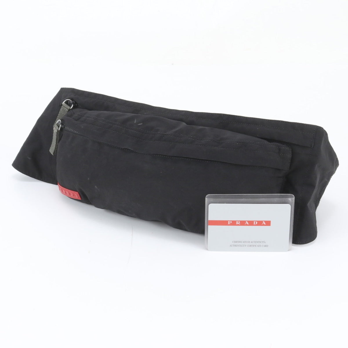 Pradasports Black Leather Nylon Sling Bag (Pre-Owned)