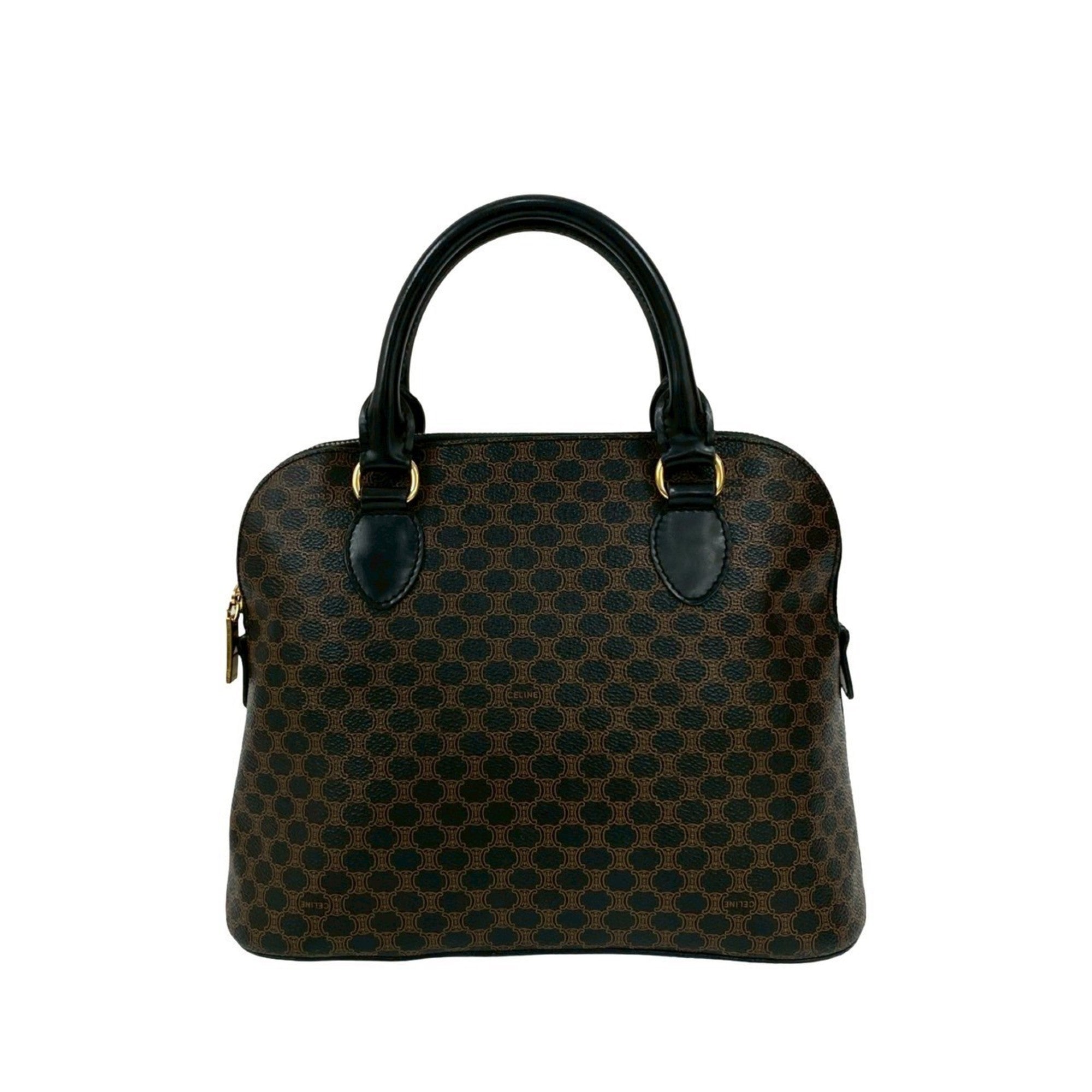 Celine Black Leather Pvc Boston Bag Handbag (Pre-Owned)