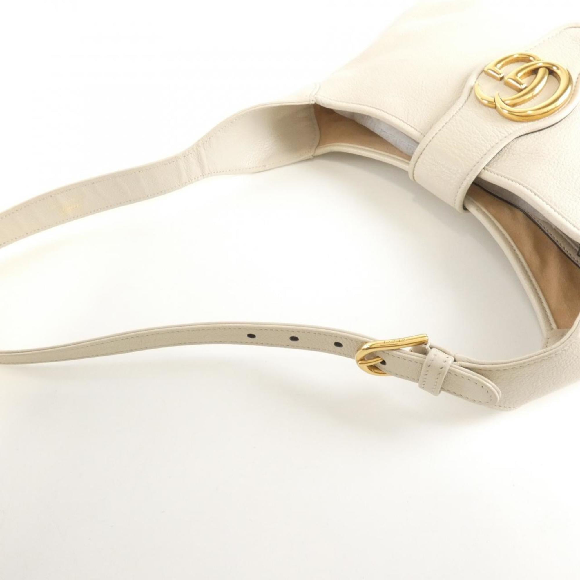 Gucci Gray Leather Shoulder Bag (Pre-Owned)