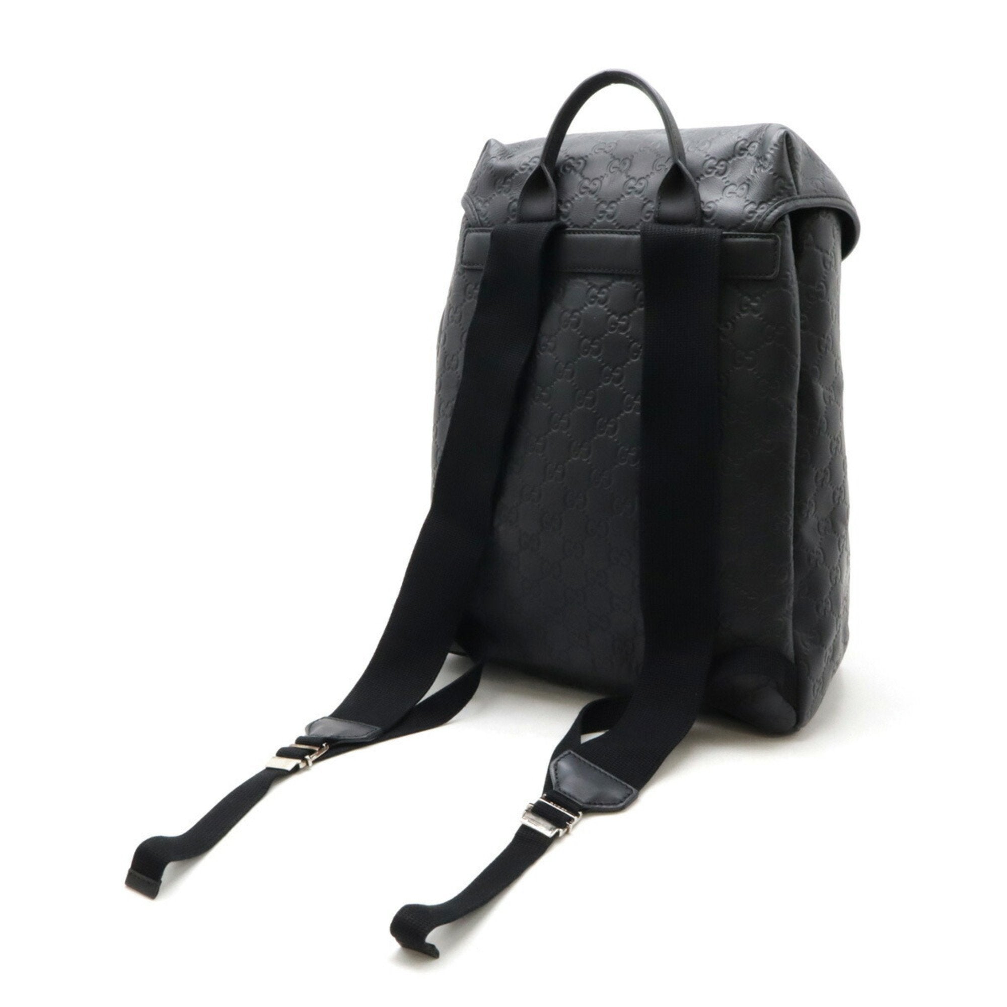Gucci Black Rubber Leather Backpack (Pre-Owned)