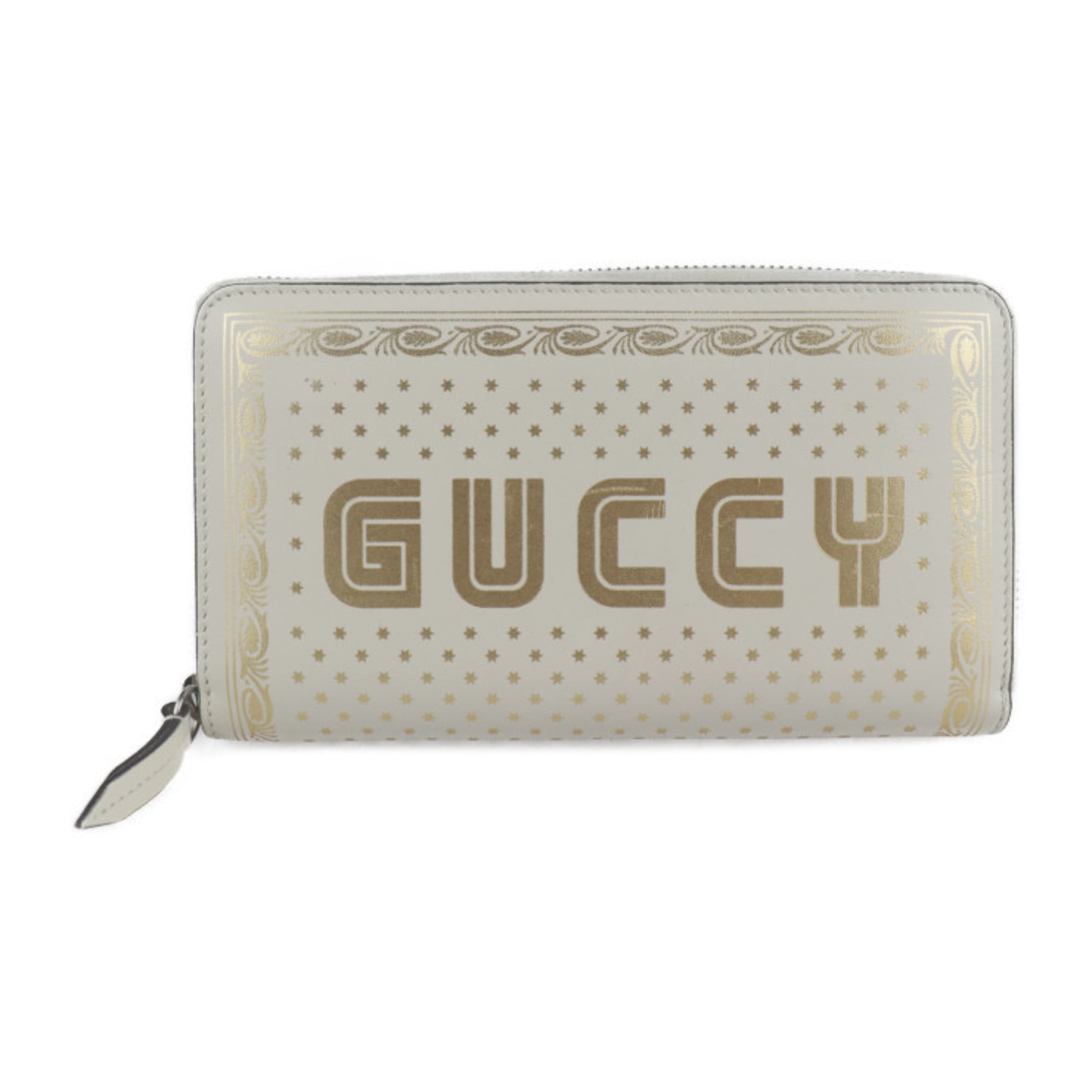 Gucci Gold Ivory Leather Long Wallet (Bi-Fold) (Pre-Owned)