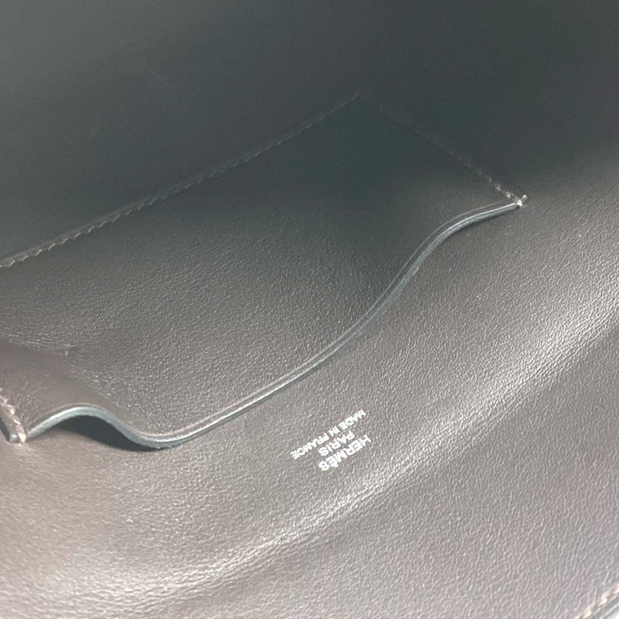 Hermes Dark Brown Togo Leather Pochette Shoulder Bag (Pre-Owned)