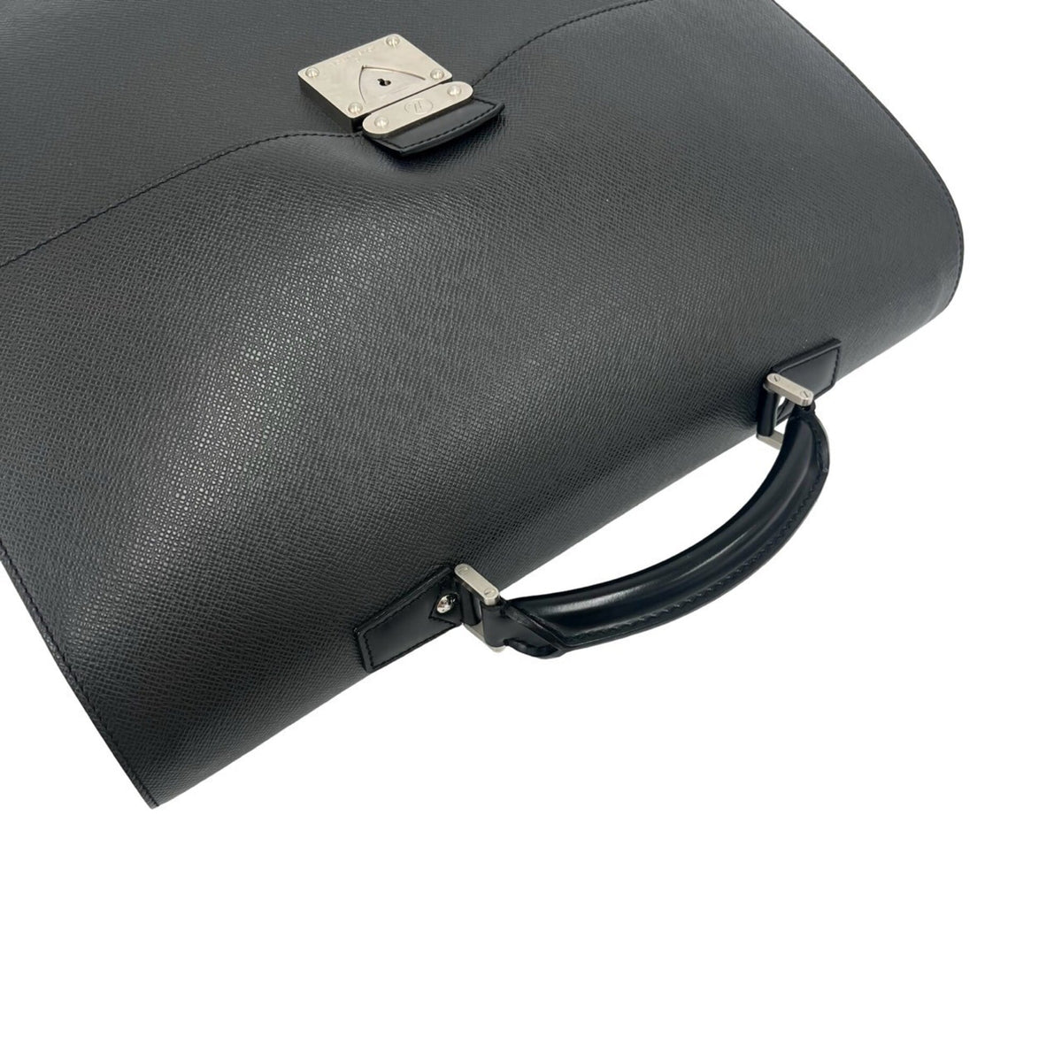 Louis Vuitton Black Leather Briefcase Handbag (Pre-Owned)