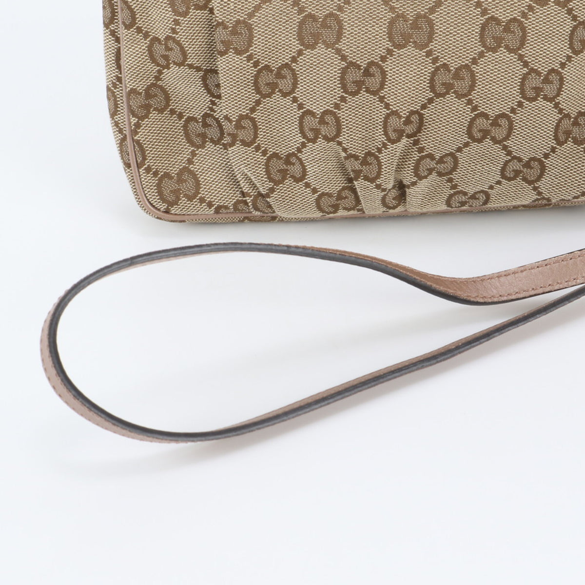 Gucci Beige Leather Canvas Crossbody Bag Shoulder Bag (Pre-Owned)